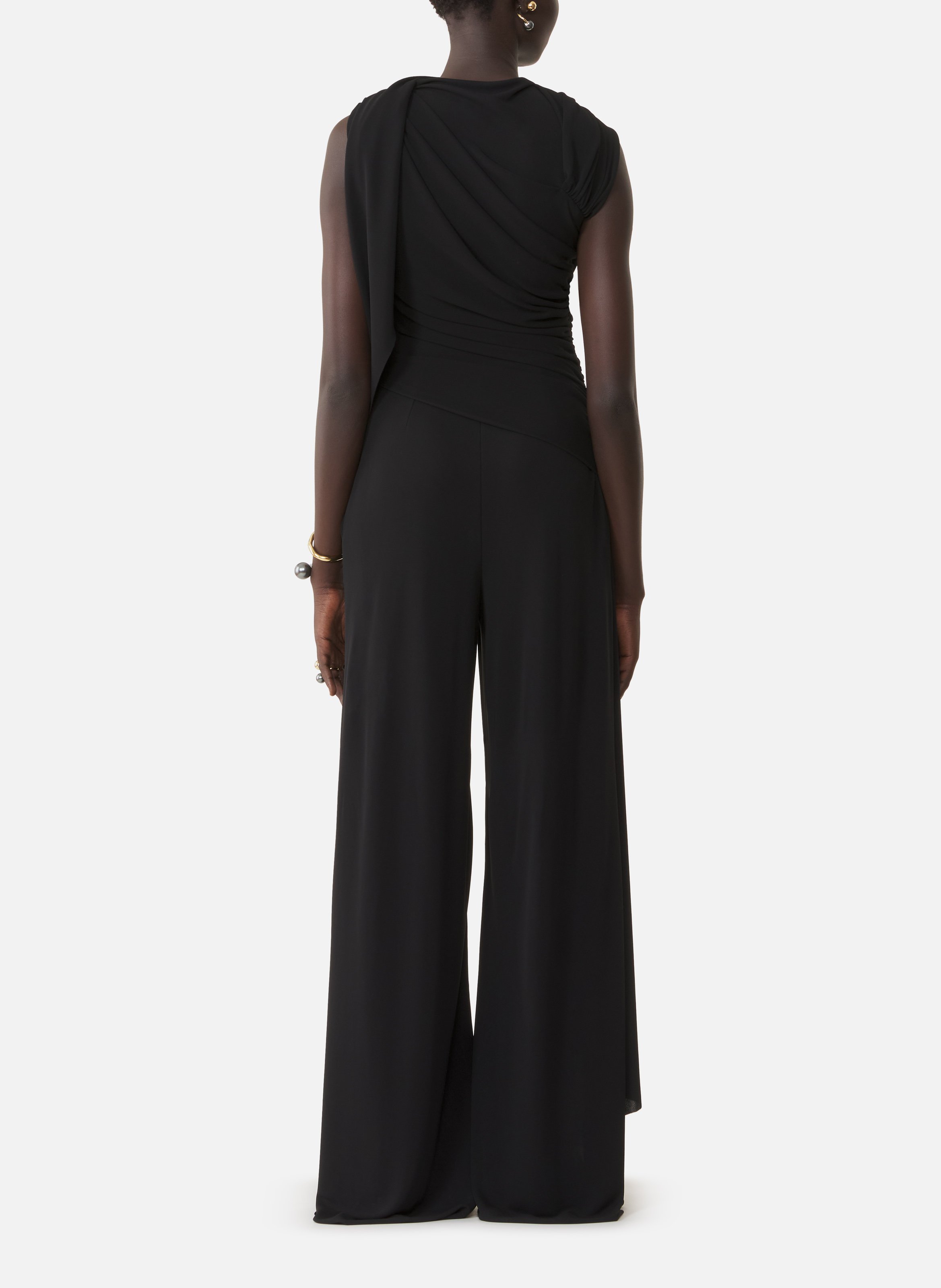 Combinaison drapée en jersey crêpe LANVIN Noir
