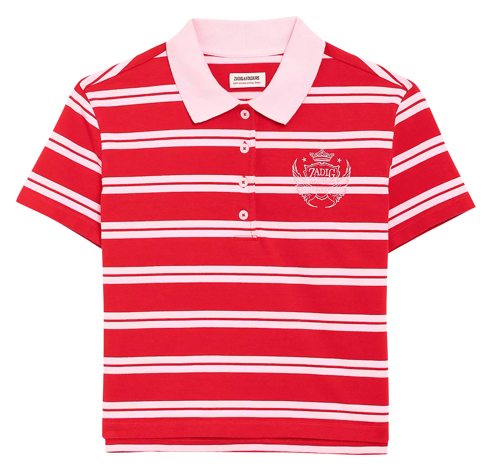 Polo droit en coton rayé mirta ZADIG&VOLTAIRE Rouge