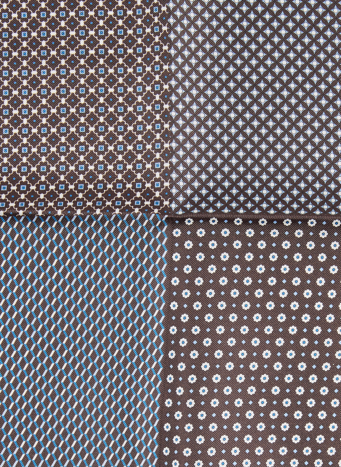 Silk pocket square ETON Brown