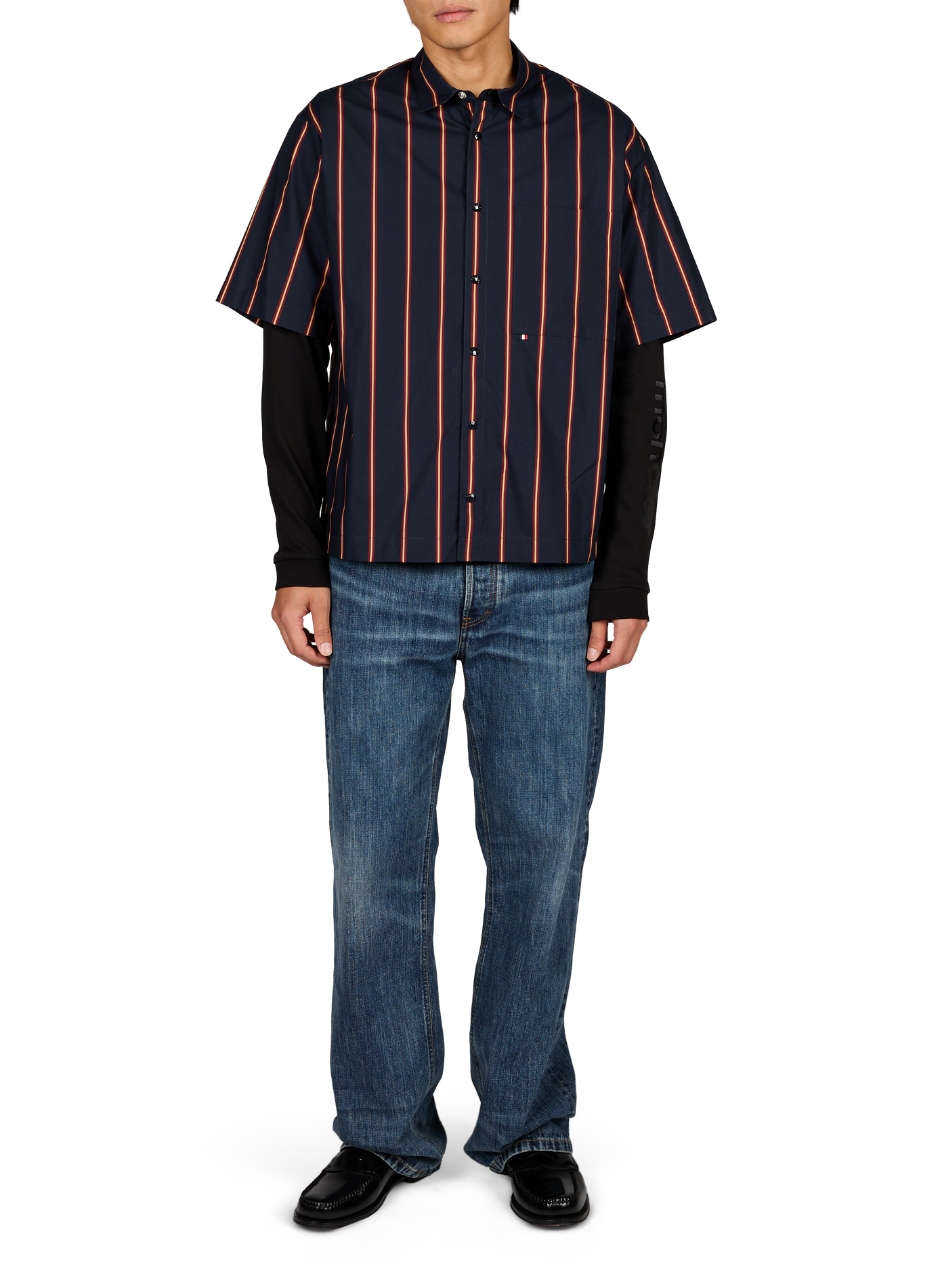 Long-sleeve cotton logo T-shirt MONCLER Black
