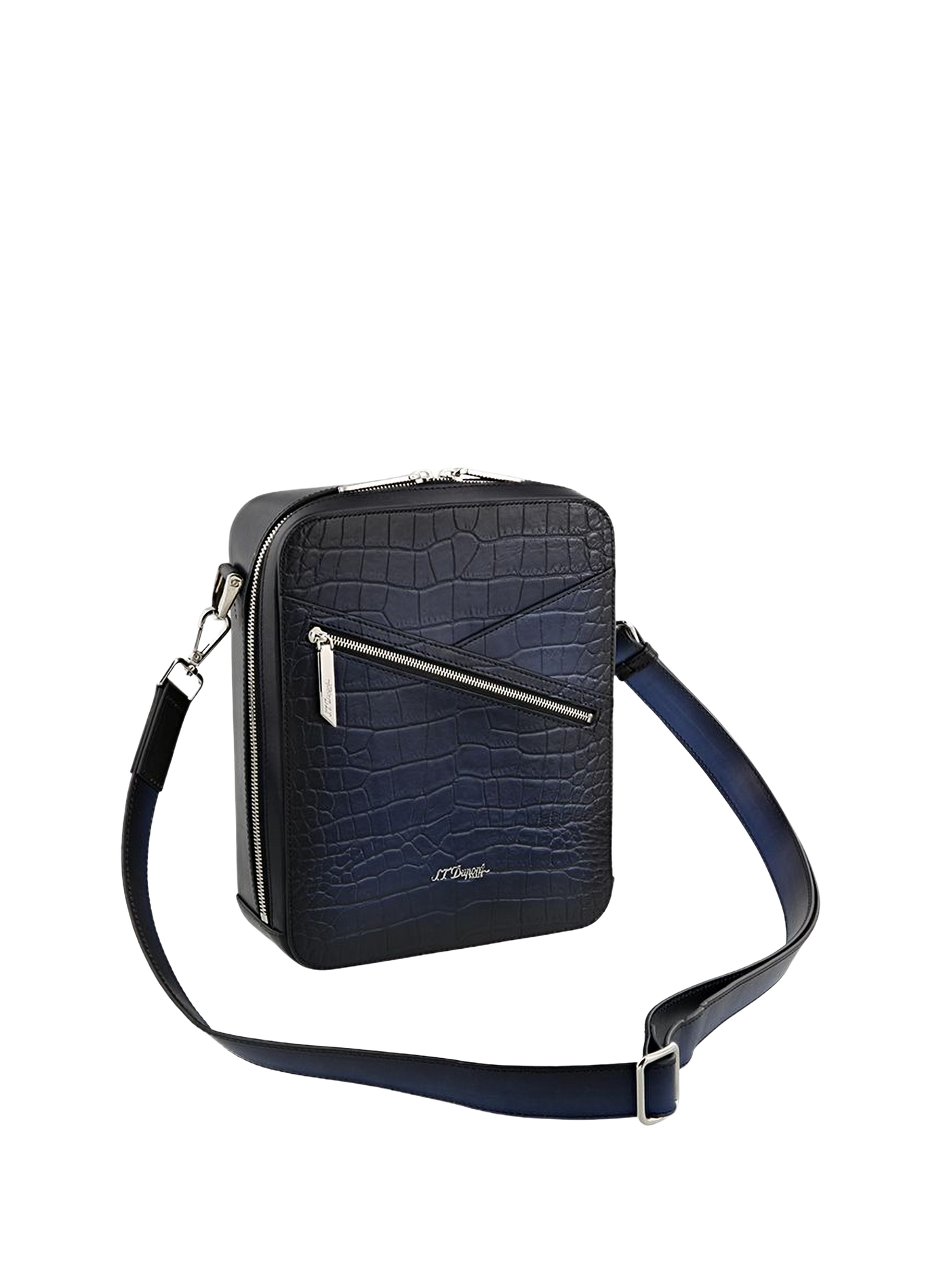 Workshop Patinated Leather Satchel S.T. DUPONT Blue