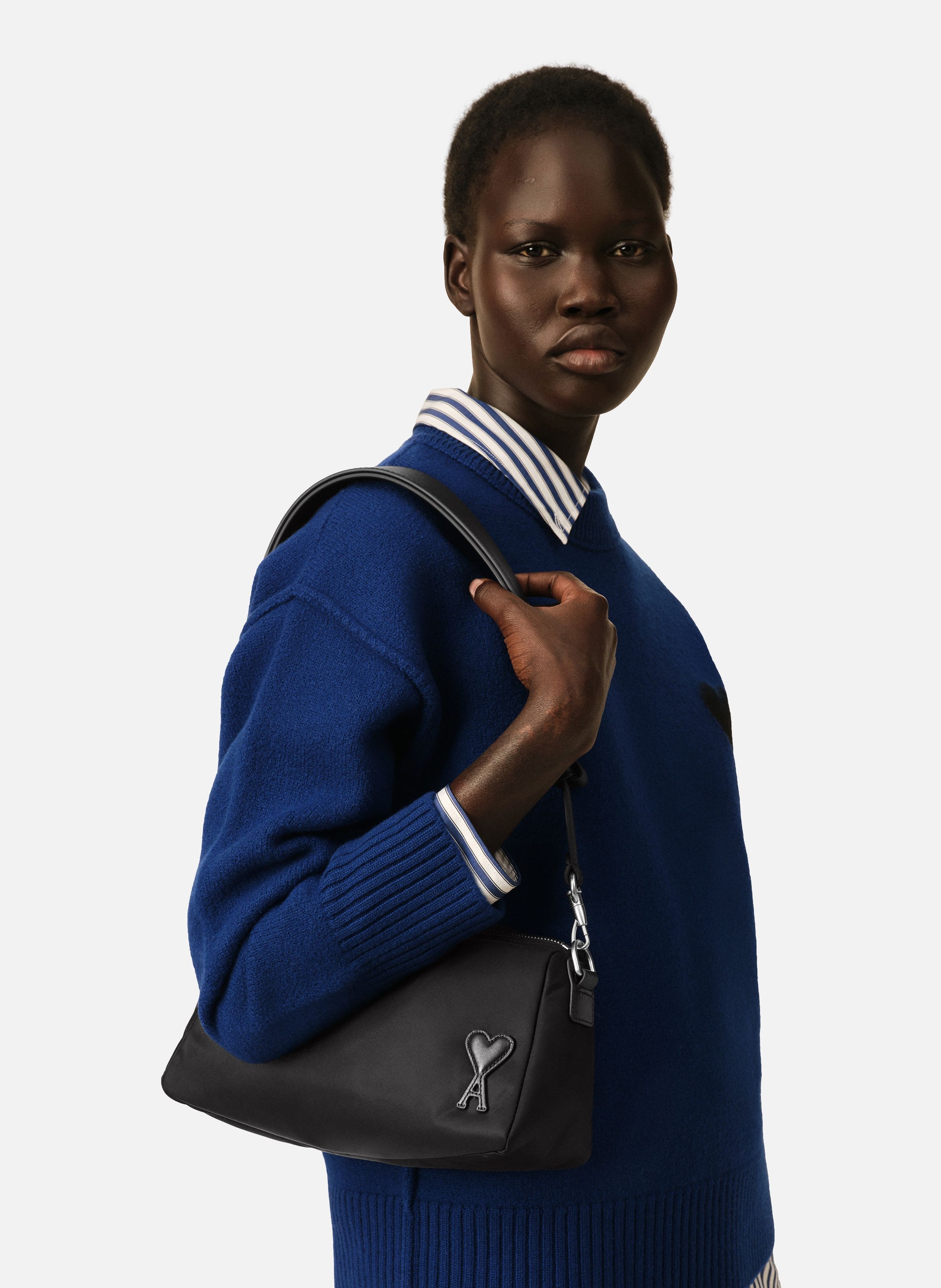 Sac marcel en nylon ouatiné unisexe AMI PARIS Noir