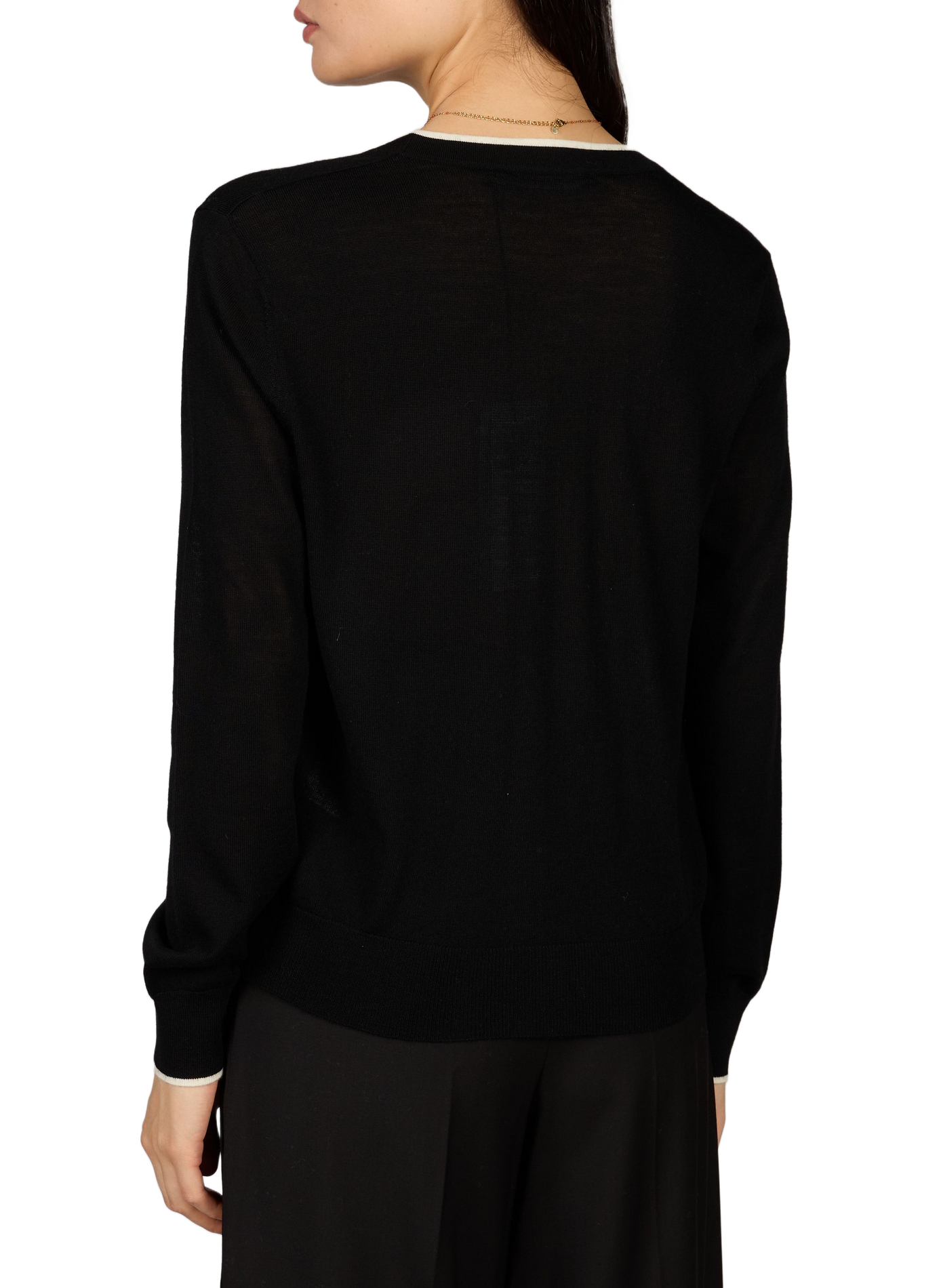 V-neck wool vest KARL LAGERFELD Black
