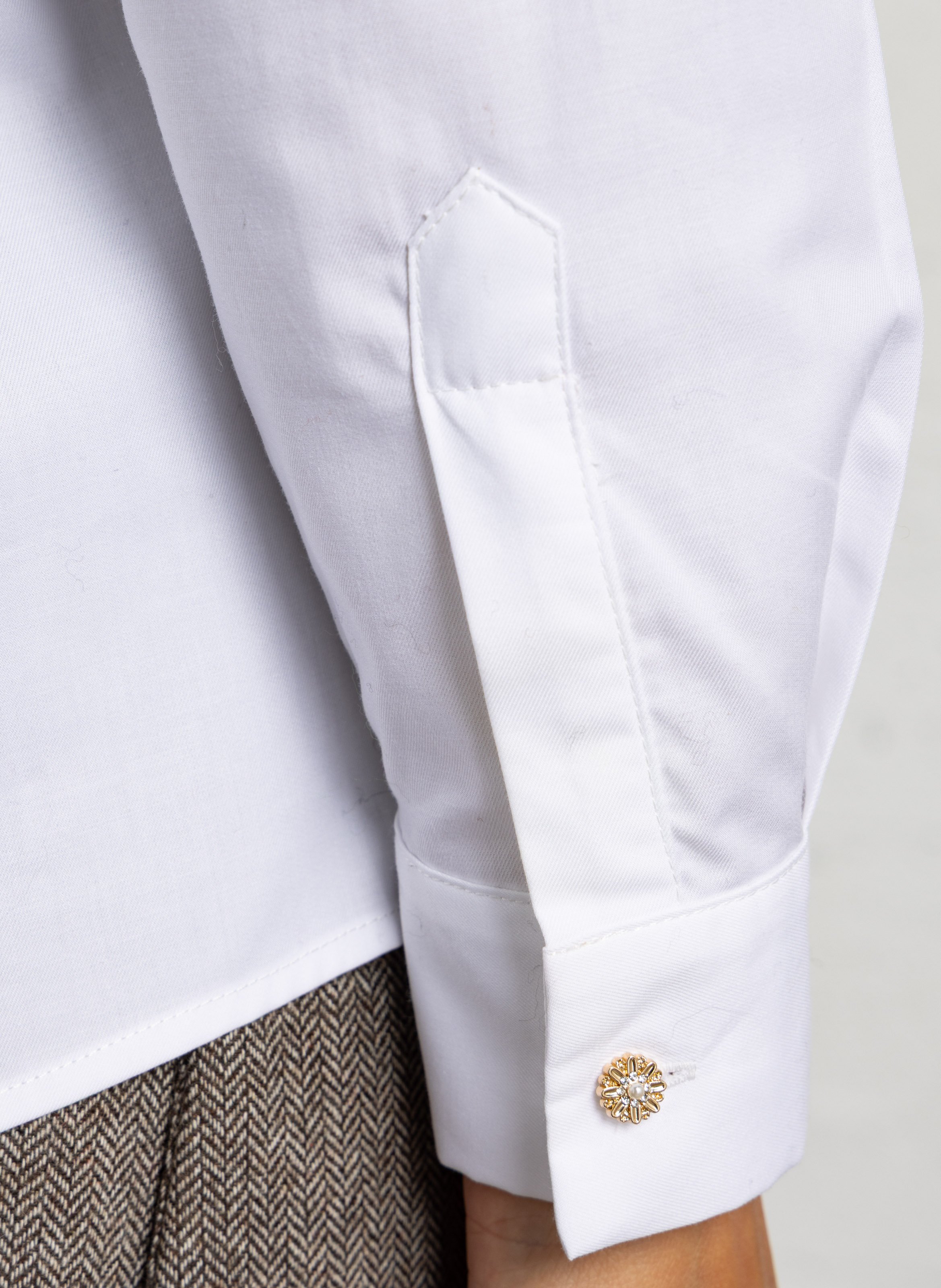 Chemise droite col cassique en coton carla MAISON 123 Blanc
