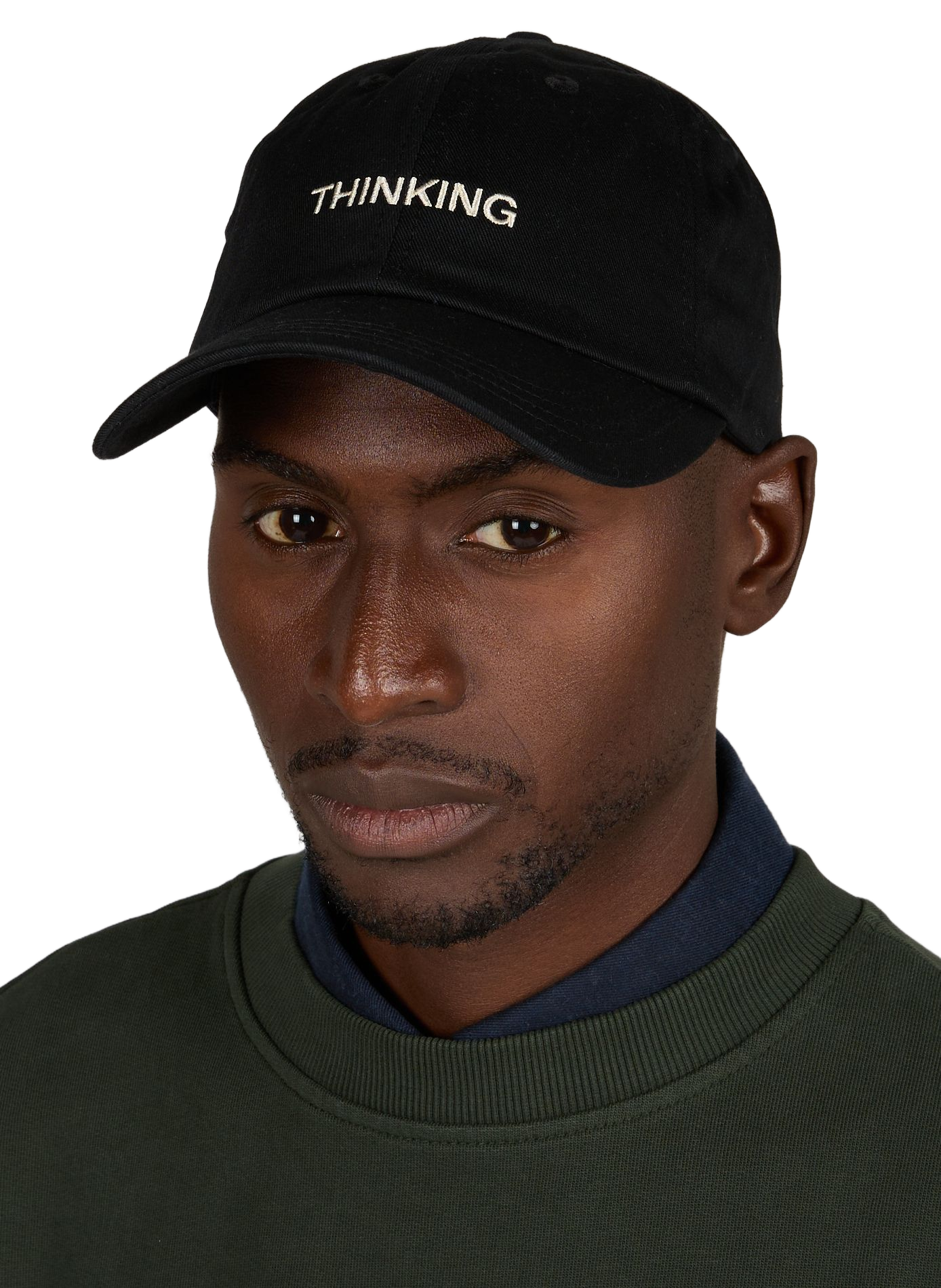Logo-Embroidered Cotton Baseball Cap THINKING MU Black