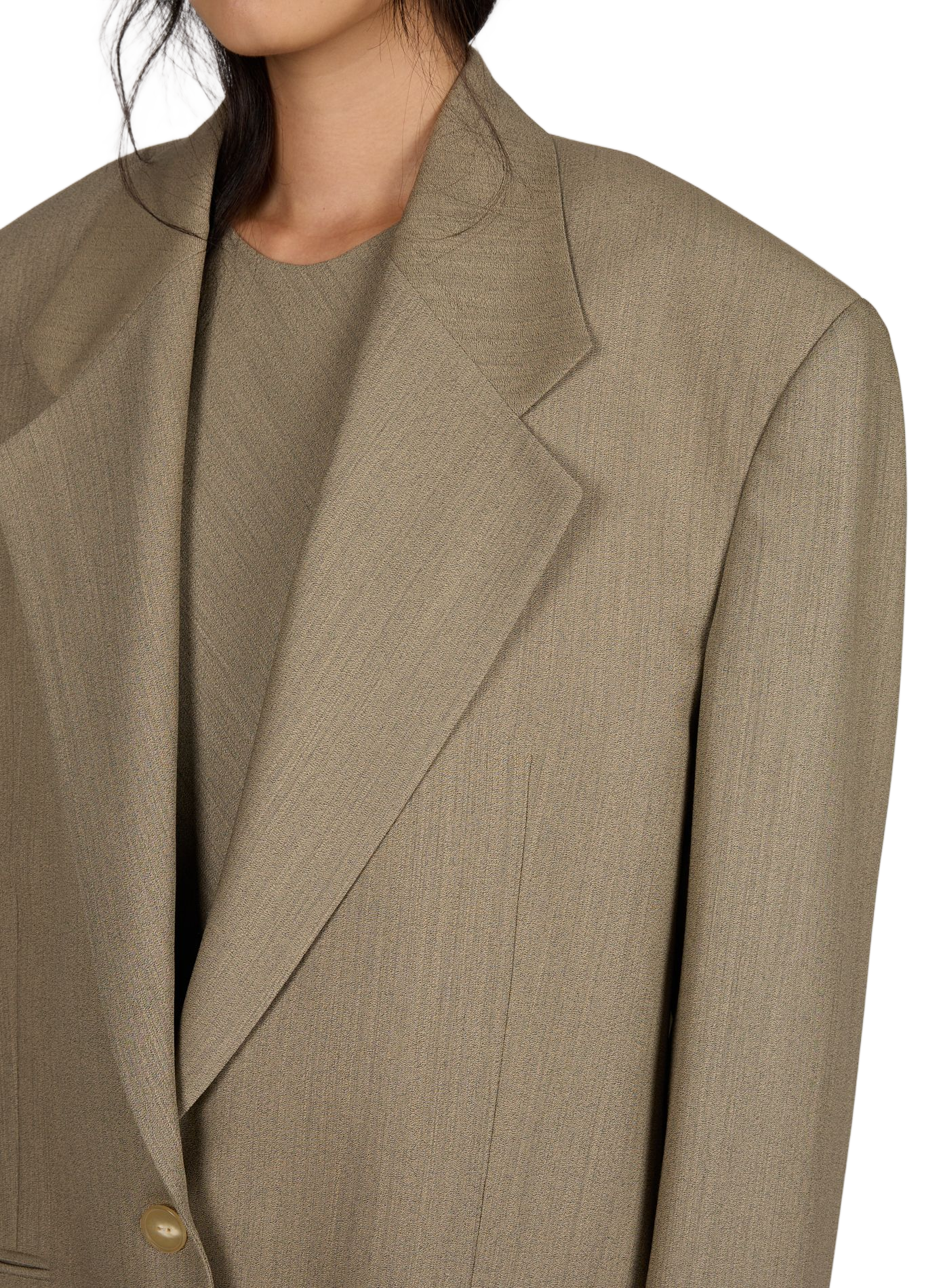Blazer droit en laine mélangée CALVIN KLEIN COLLECTION Marron