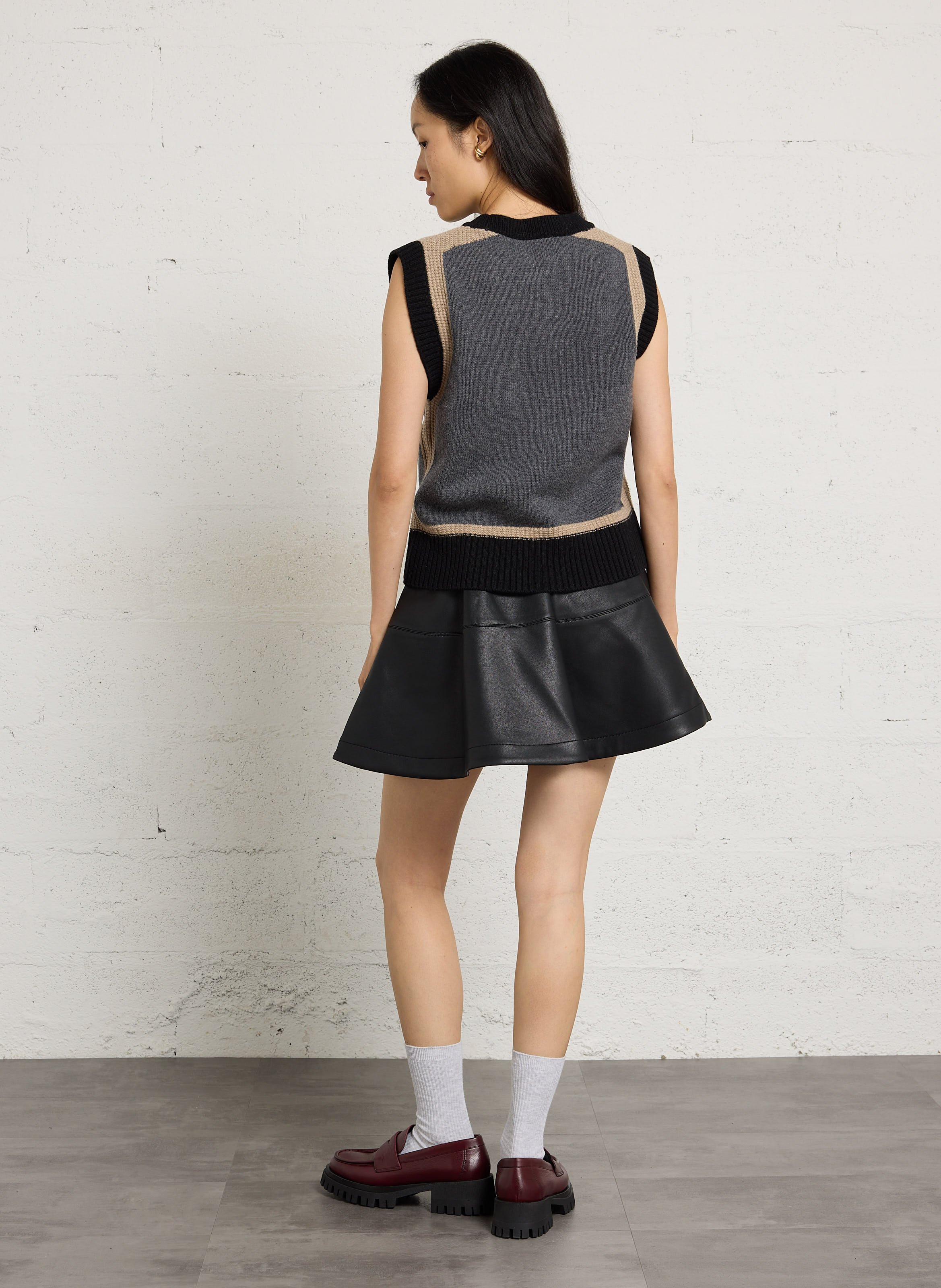 Pull droit en laine anouk MAISON 123 Gris