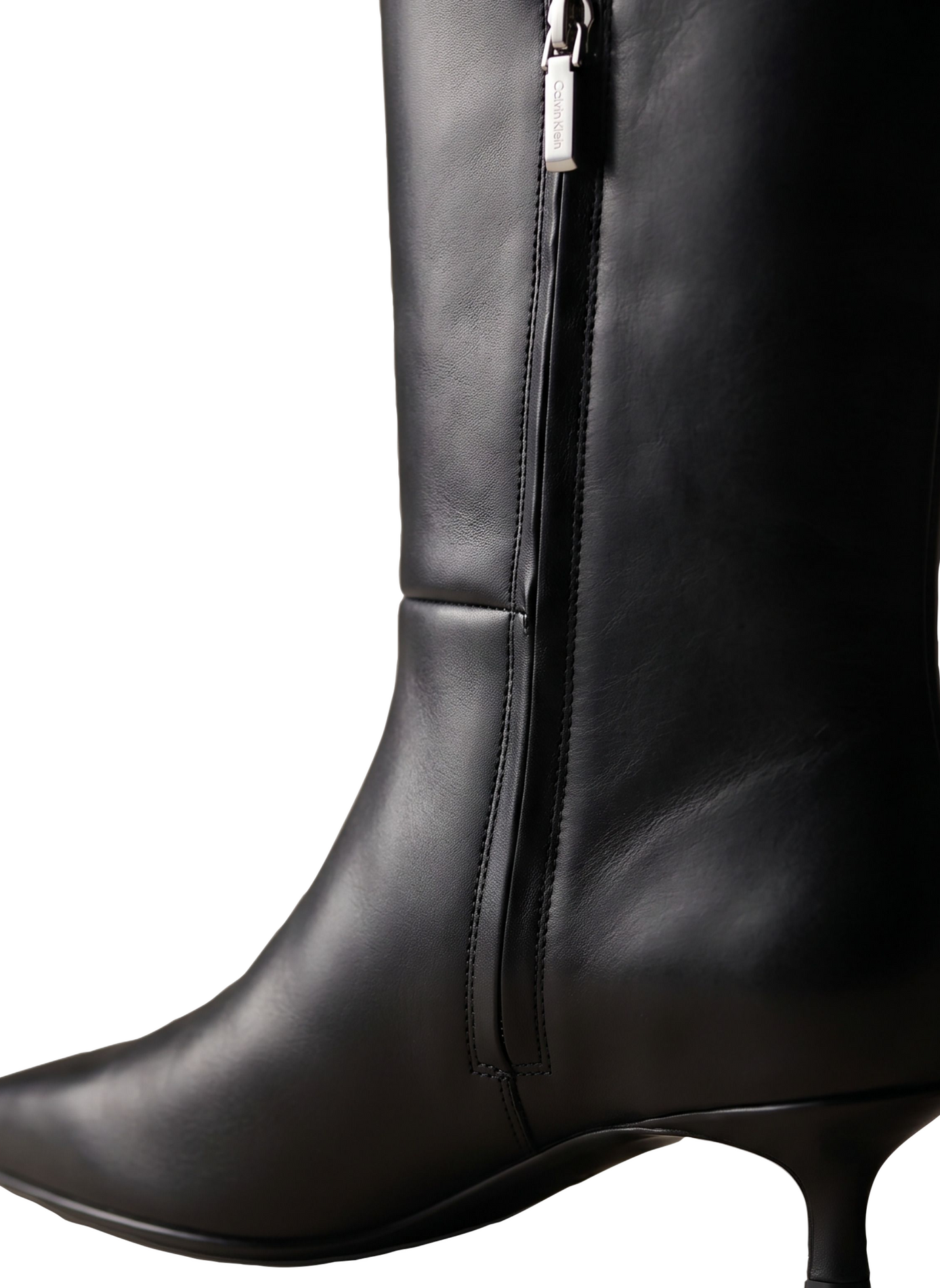Hohe Leya Stiefel aus Leder CALVIN KLEIN Schwarz