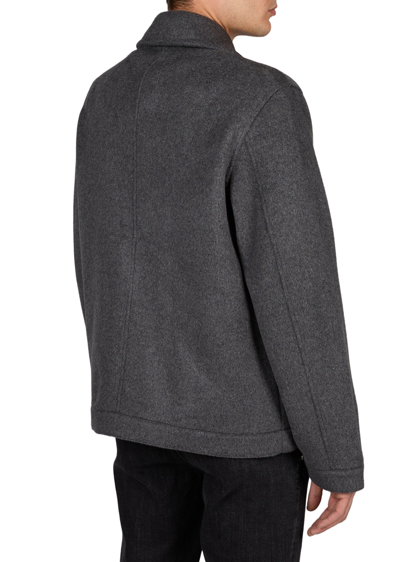Mittellange Wolljacke KNOWLEDGE COTTON Grau