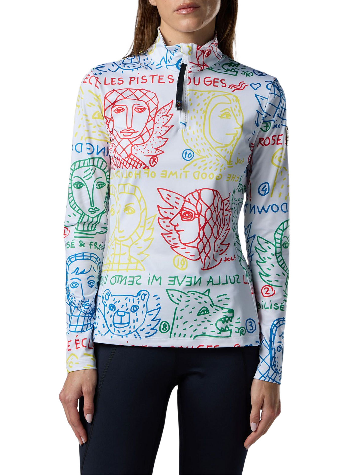 Gerader Pulli mit Stehkragen und Reißverschluss. ROSSIGNOL Mehrfarbig