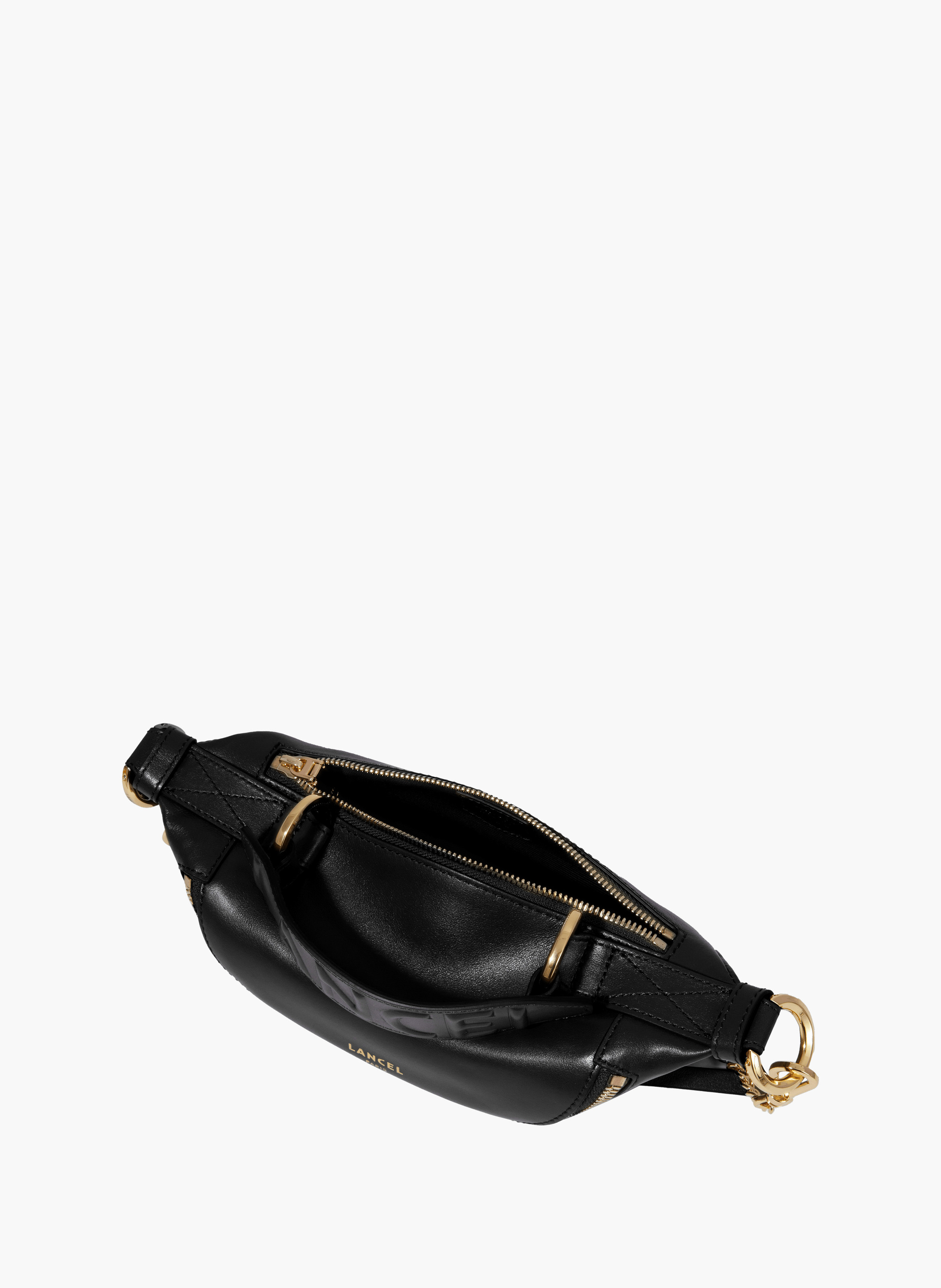 Kleine crossbodytas "Origami" van Lancel in leer. LANCEL Zwart