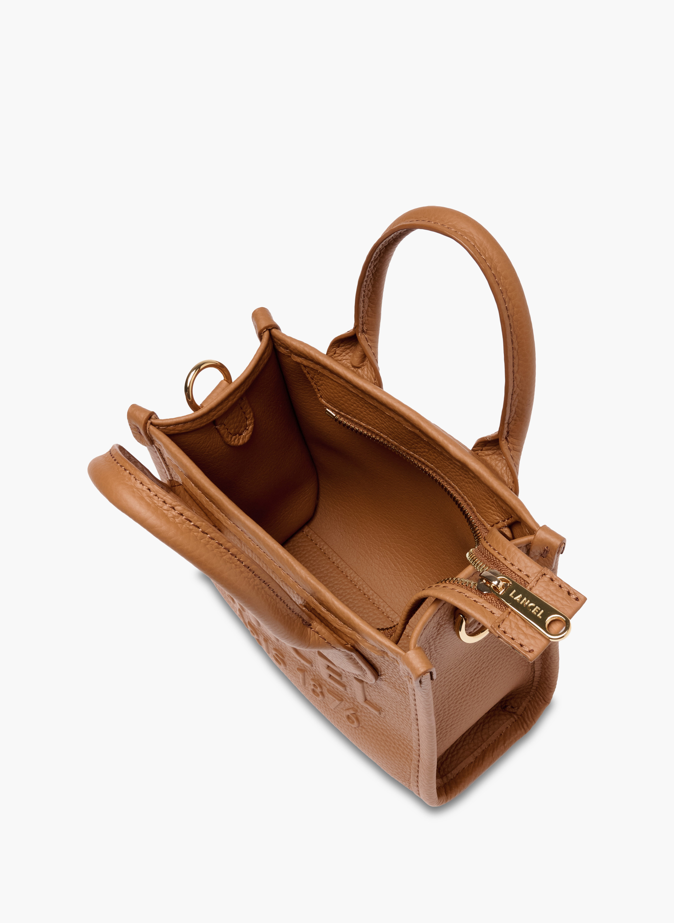 Mini sac cabas zippé double porté jour de lancel en cuir LANCEL Marron