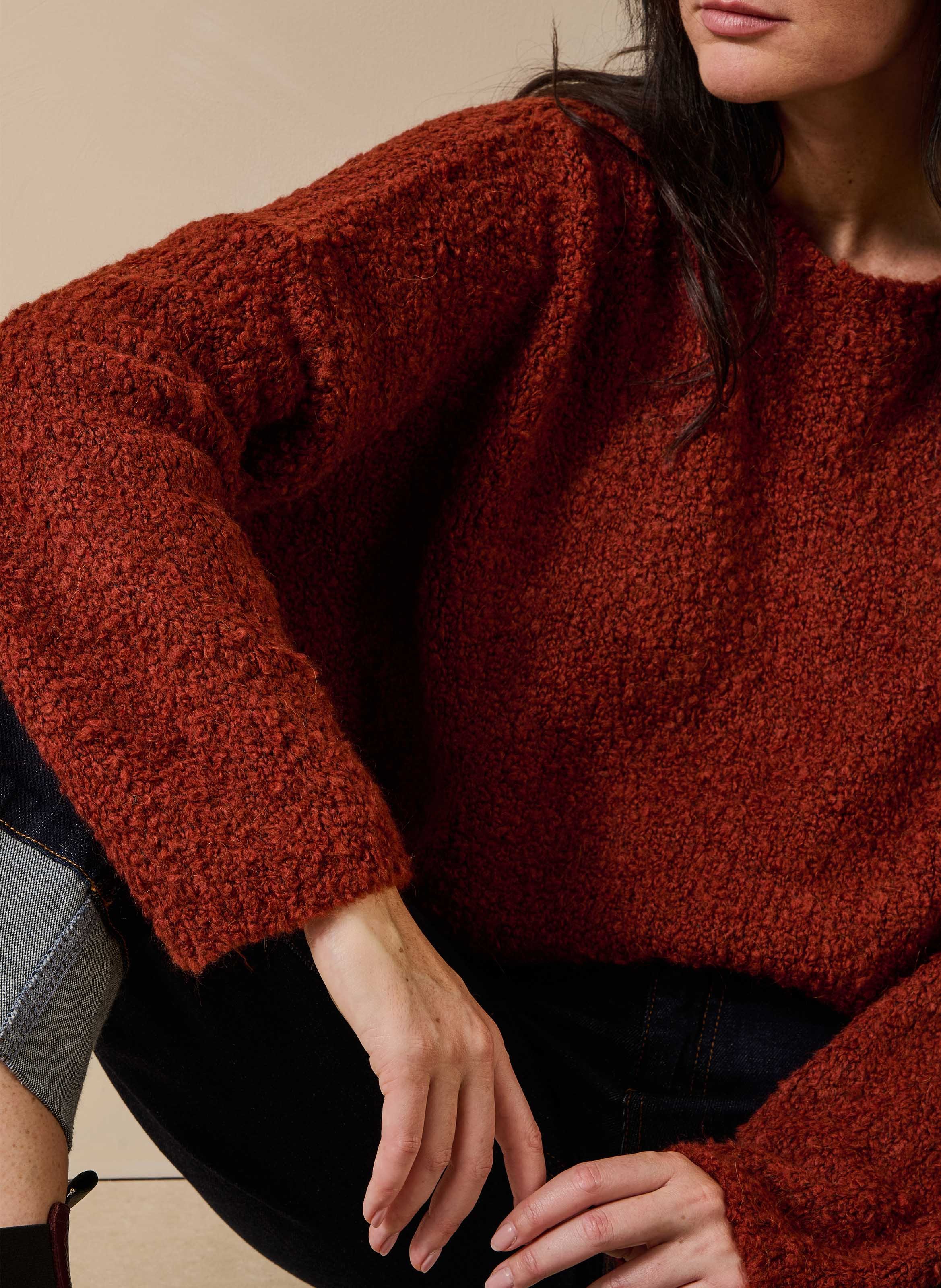 Oversized trui van wolmix LA FEE MARABOUTEE Bruin