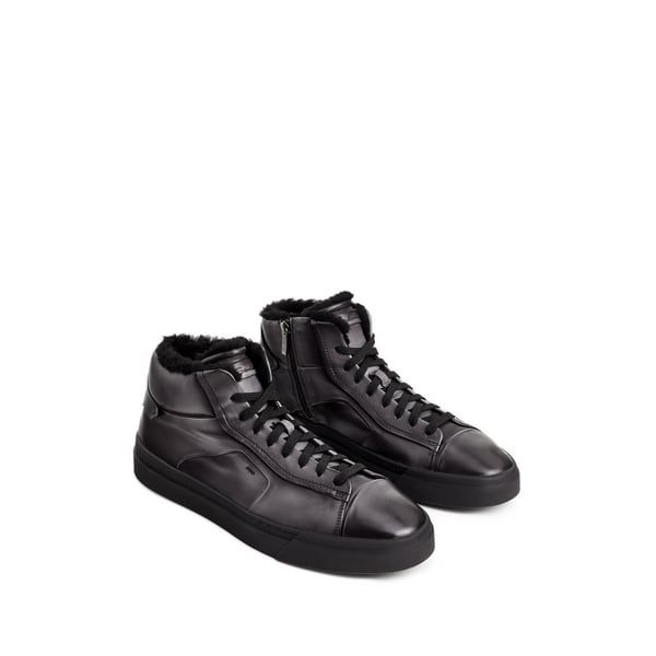 Baskets en cuir fourrées