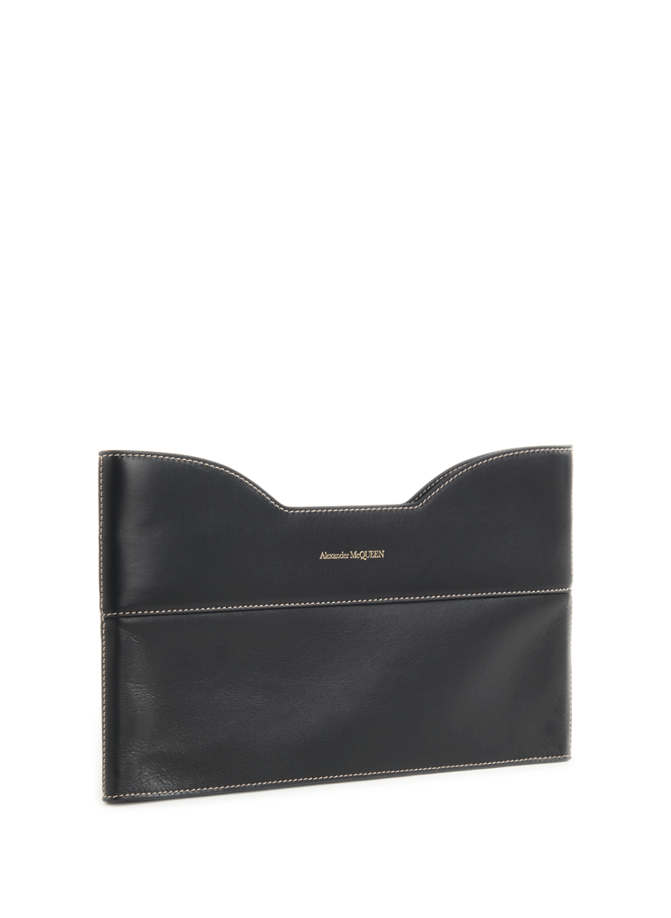 Pochette zippée en cuir ALEXANDER MCQUEEN Noir