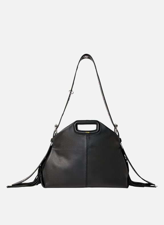 Sac bandoulière en cuir lisse miss m Noir by MAJE MAJE Sac bandoulière en cuir lisse miss m Noir