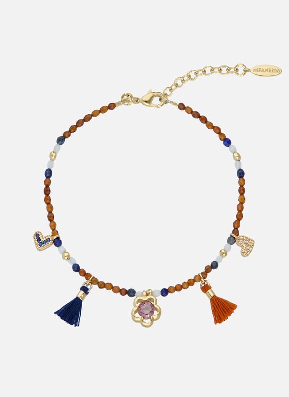 Bracelet avec perles et pampilles bilboquet Orange by HIPANEMA HIPANEMA Bracelet avec perles et pampilles bilboquet Orange