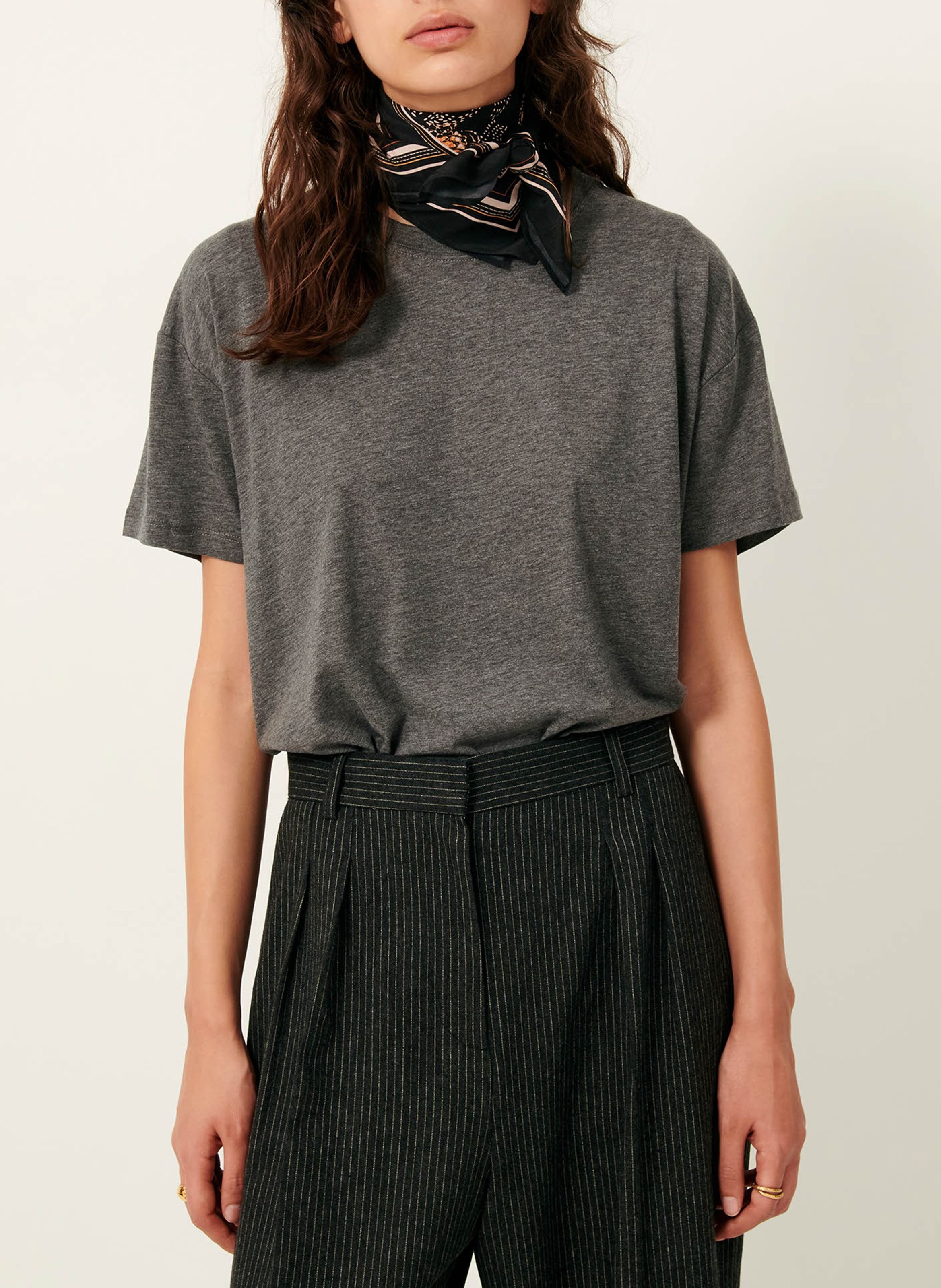 Tee-shirt ample col rond fluide too SESSUN Gris