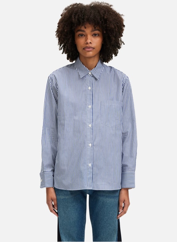 Chemise rayée en popeline - ursy Bleu by PABLO PABLO Chemise rayée en popeline - ursy Bleu