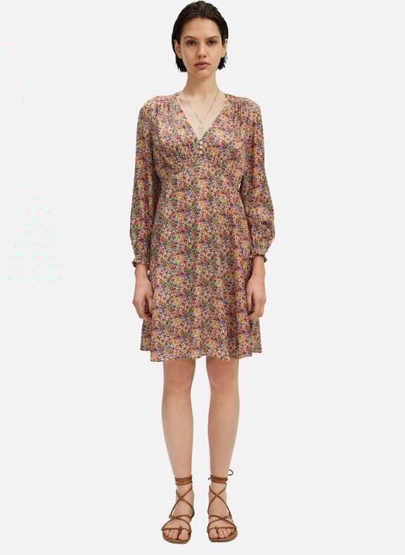 Robe courte et cintrée à fleurs - pica Multicolore by PABLO PABLO Robe courte et cintrée à fleurs - pica Multicolore