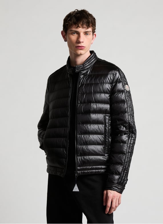 Straight biker jacket Black Moncler Men