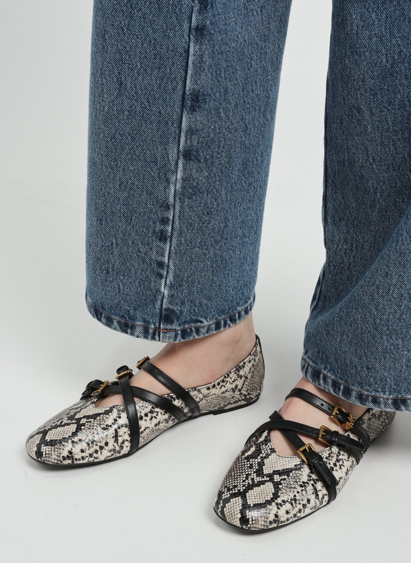 Animal print ballerina flats Grey