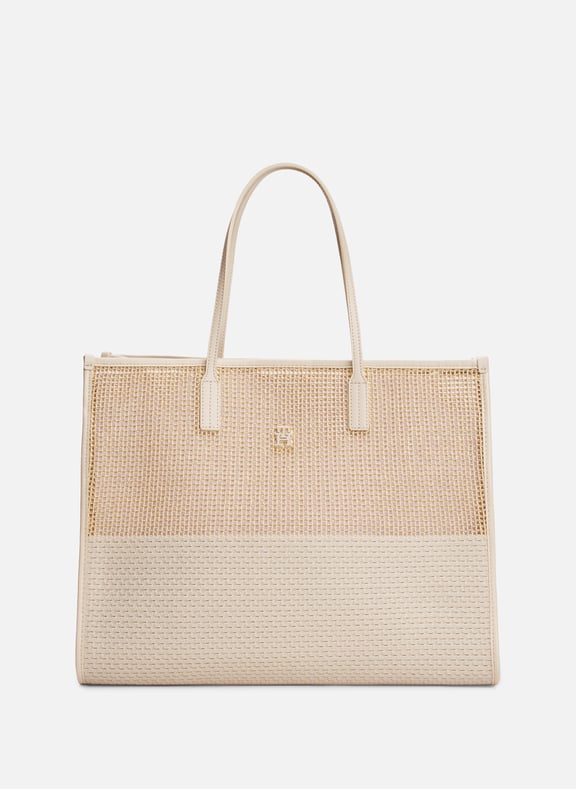 Woven City tote bag Beige by TOMMY HILFIGER TOMMY HILFIGER Woven City tote bag Beige