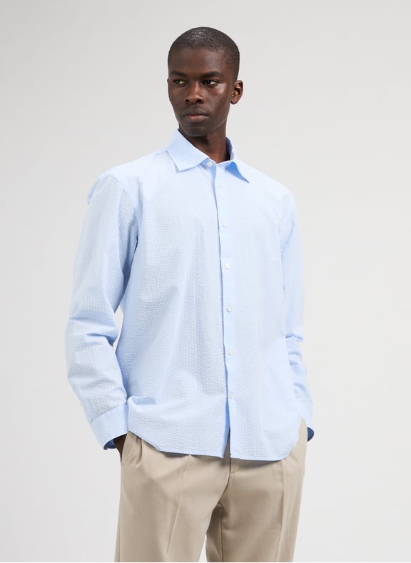 Chemise droite en coton Bleu by SELECTED SELECTED Chemise droite en coton Bleu
