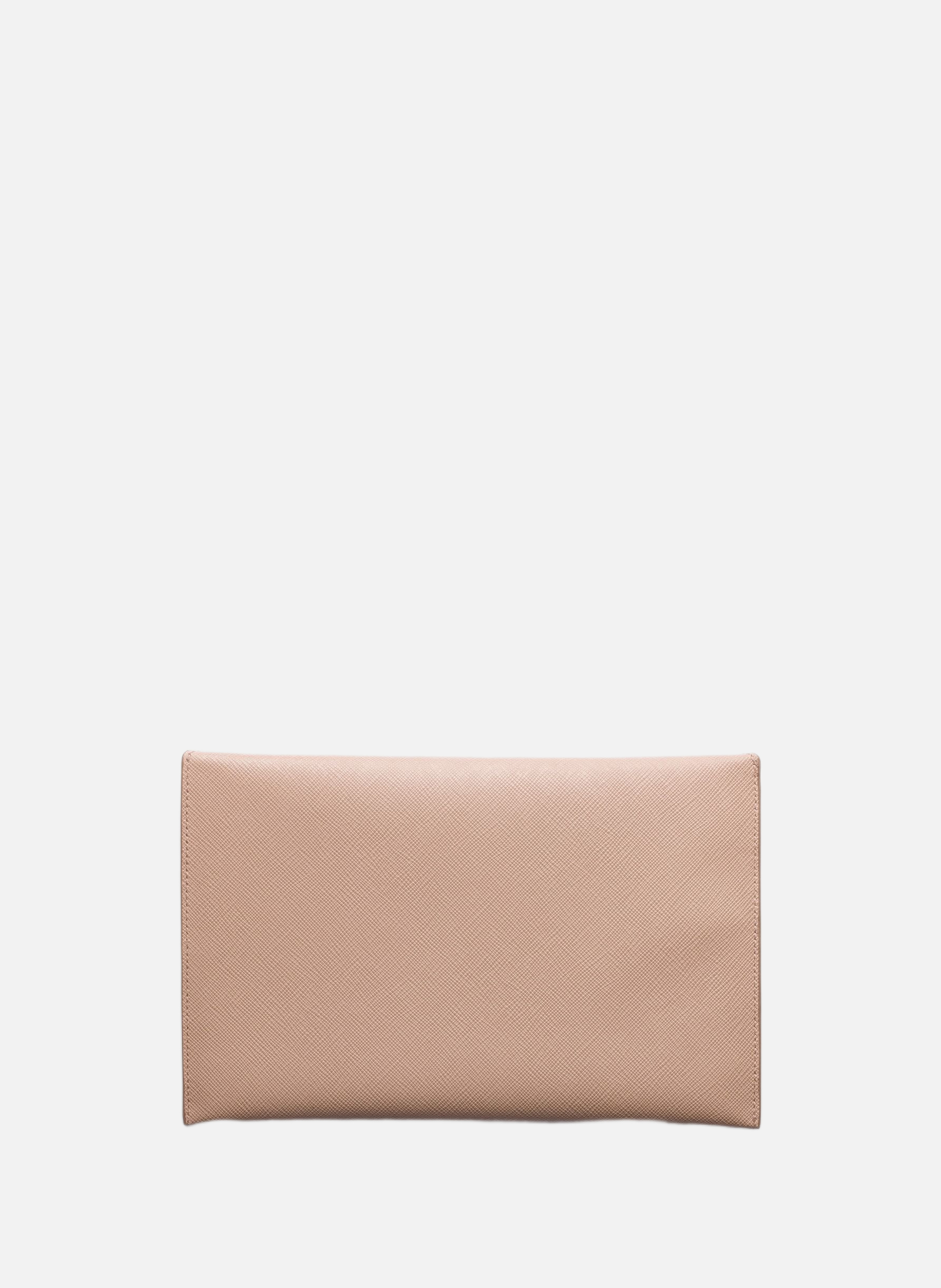 Pochette enveloppe en cuir saffiano PRADA Rose