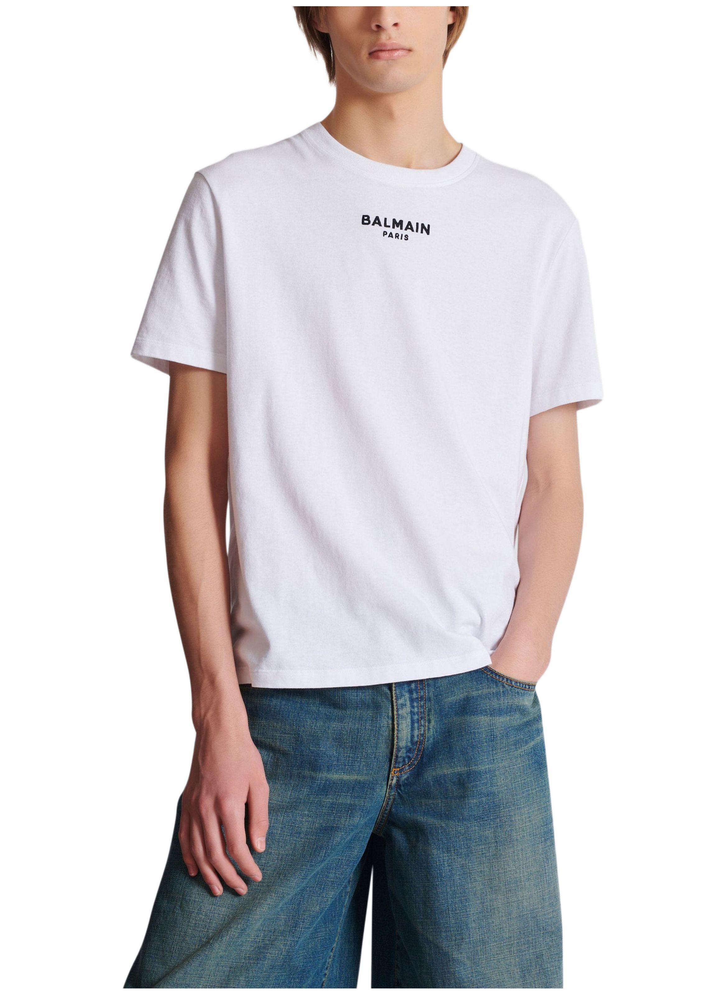 T-shirt brodé balmain paris BALMAIN Blanc