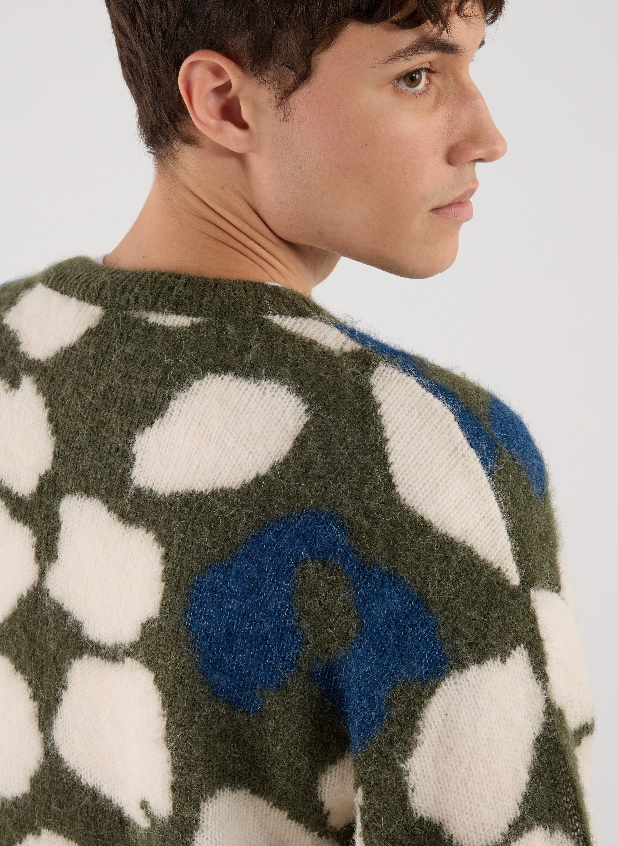 Pull imprimé en laine et alpaga mélangés CLOSED Vert