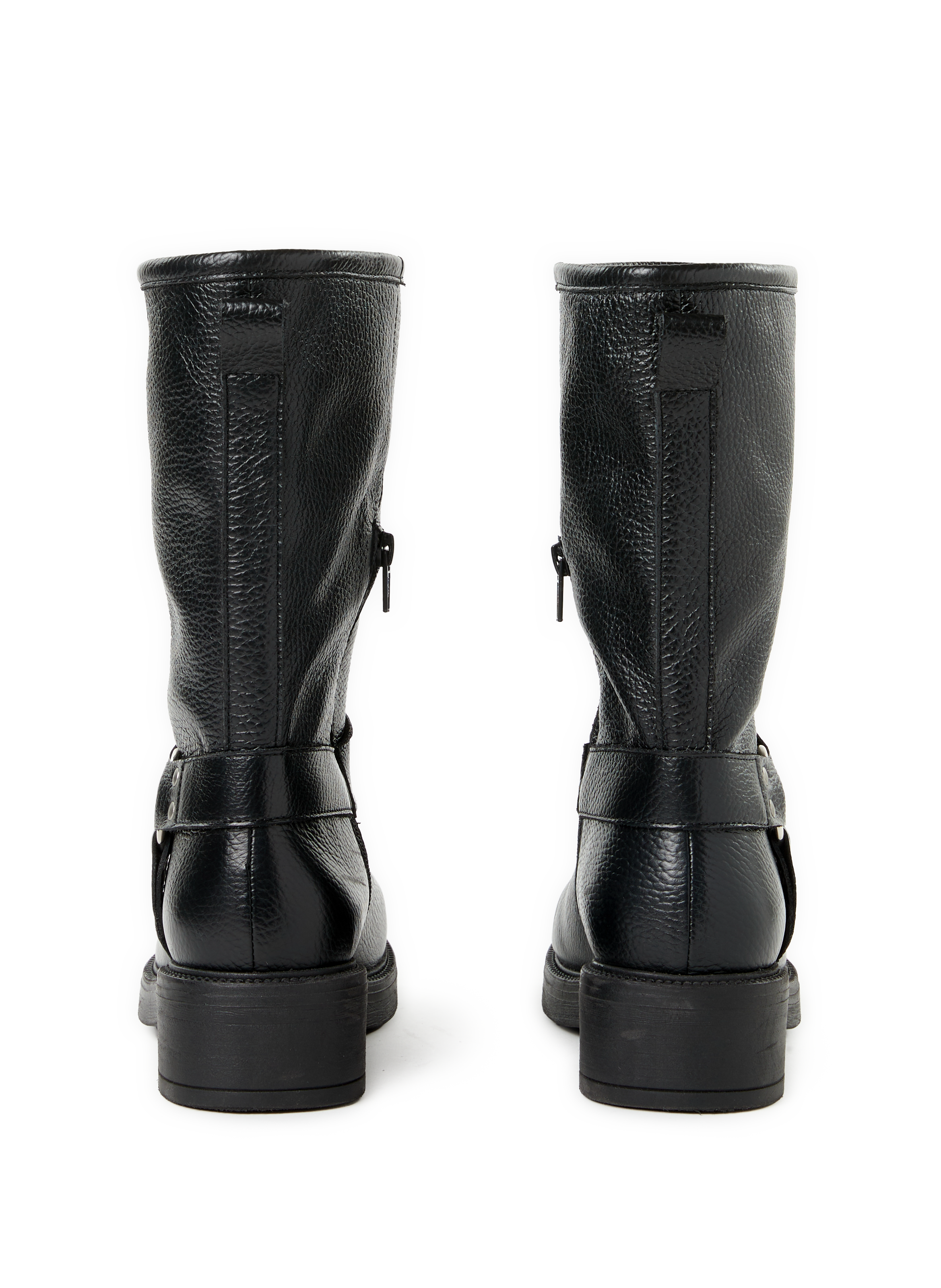 Bottines motardes à talons Darla en cuir  SAISON 1865 Noir