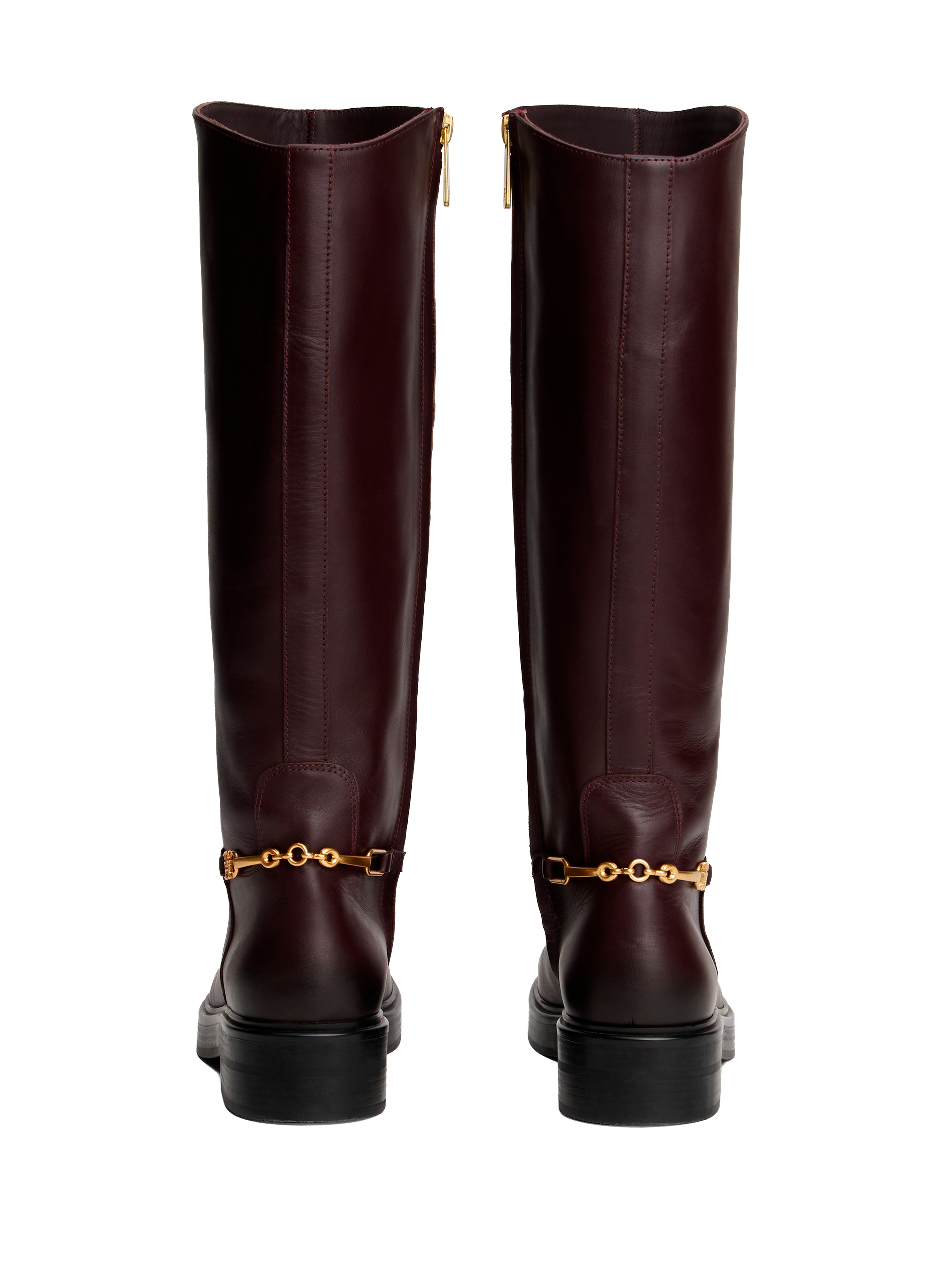 Bottes cavalières en cuir TOMMY HILFIGER Rouge