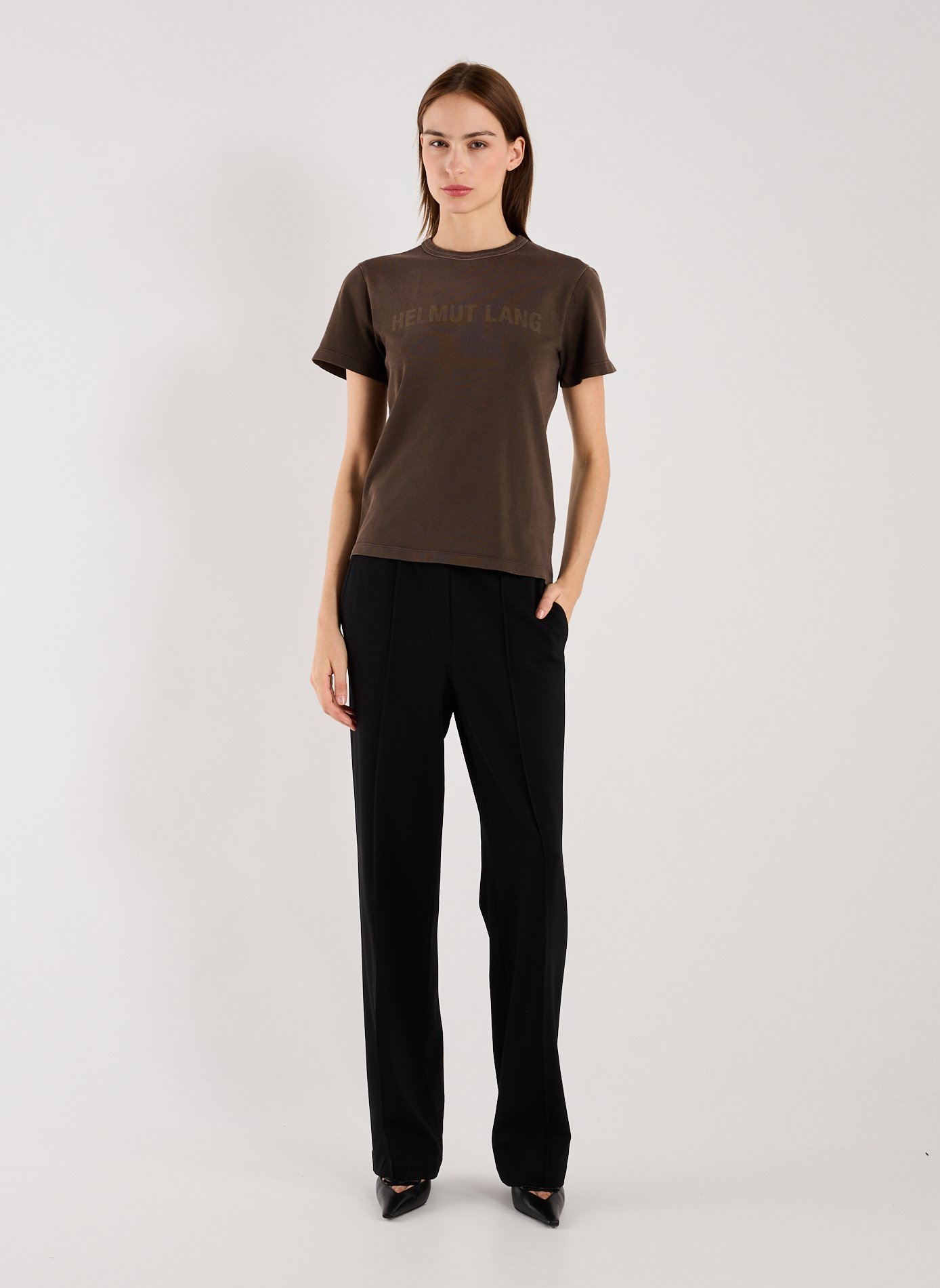 Faded logo t-shirt HELMUT LANG Brown