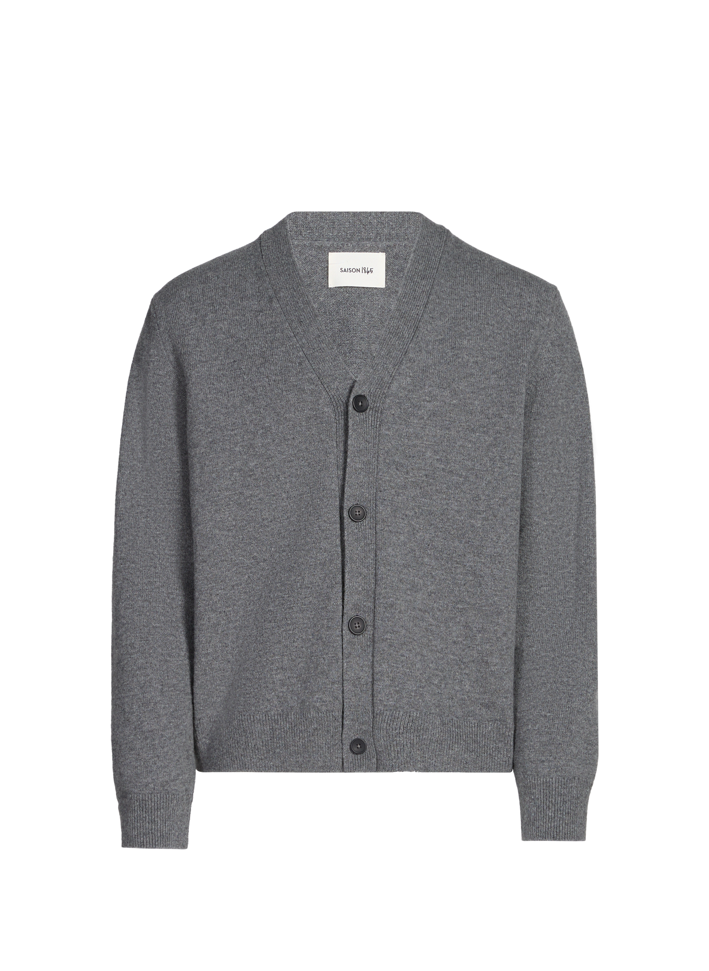 Cardigan Gardy col V en laine Gris