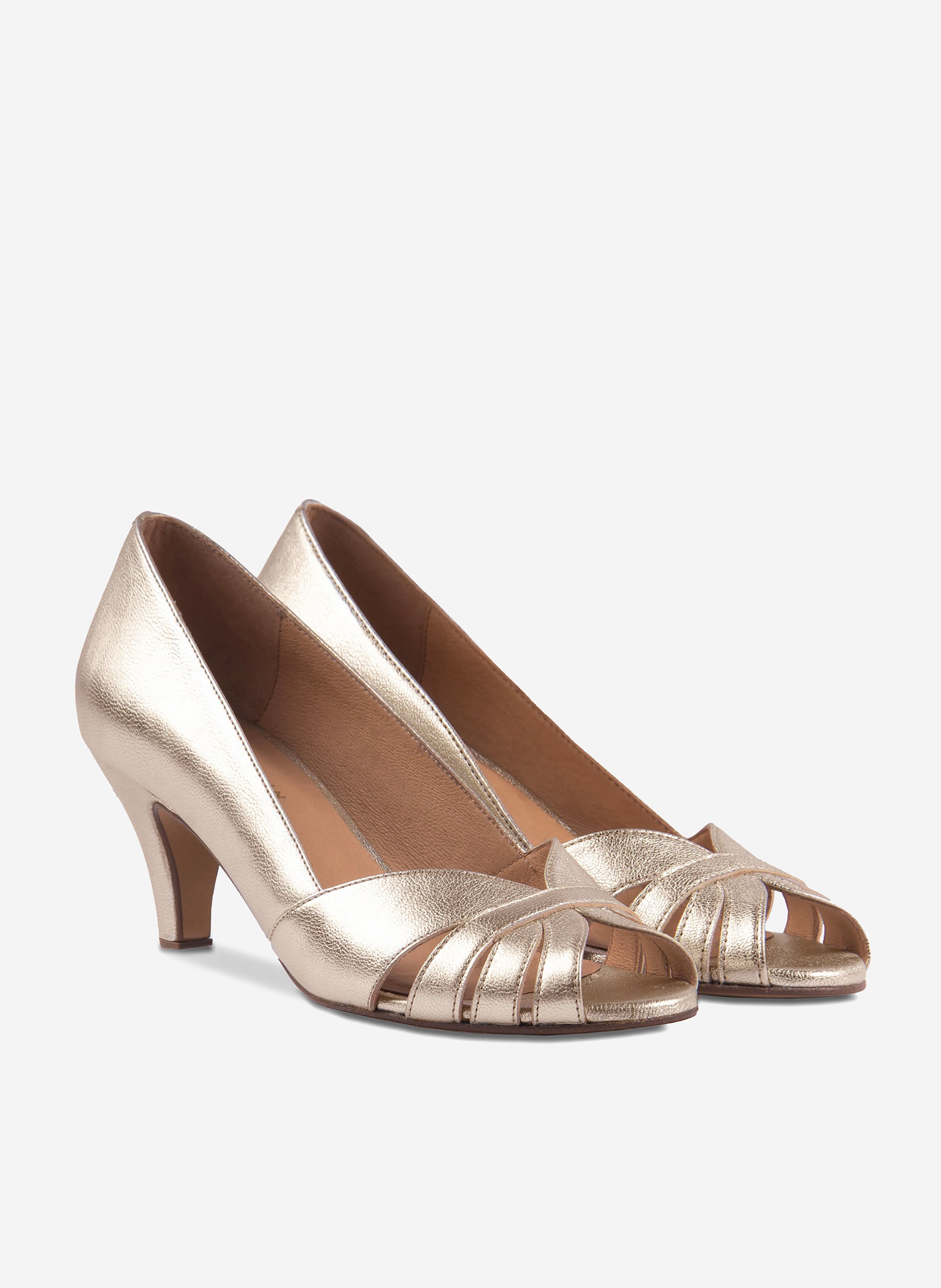 Escarpins justine cuir métallisé JULES & JENN Doré