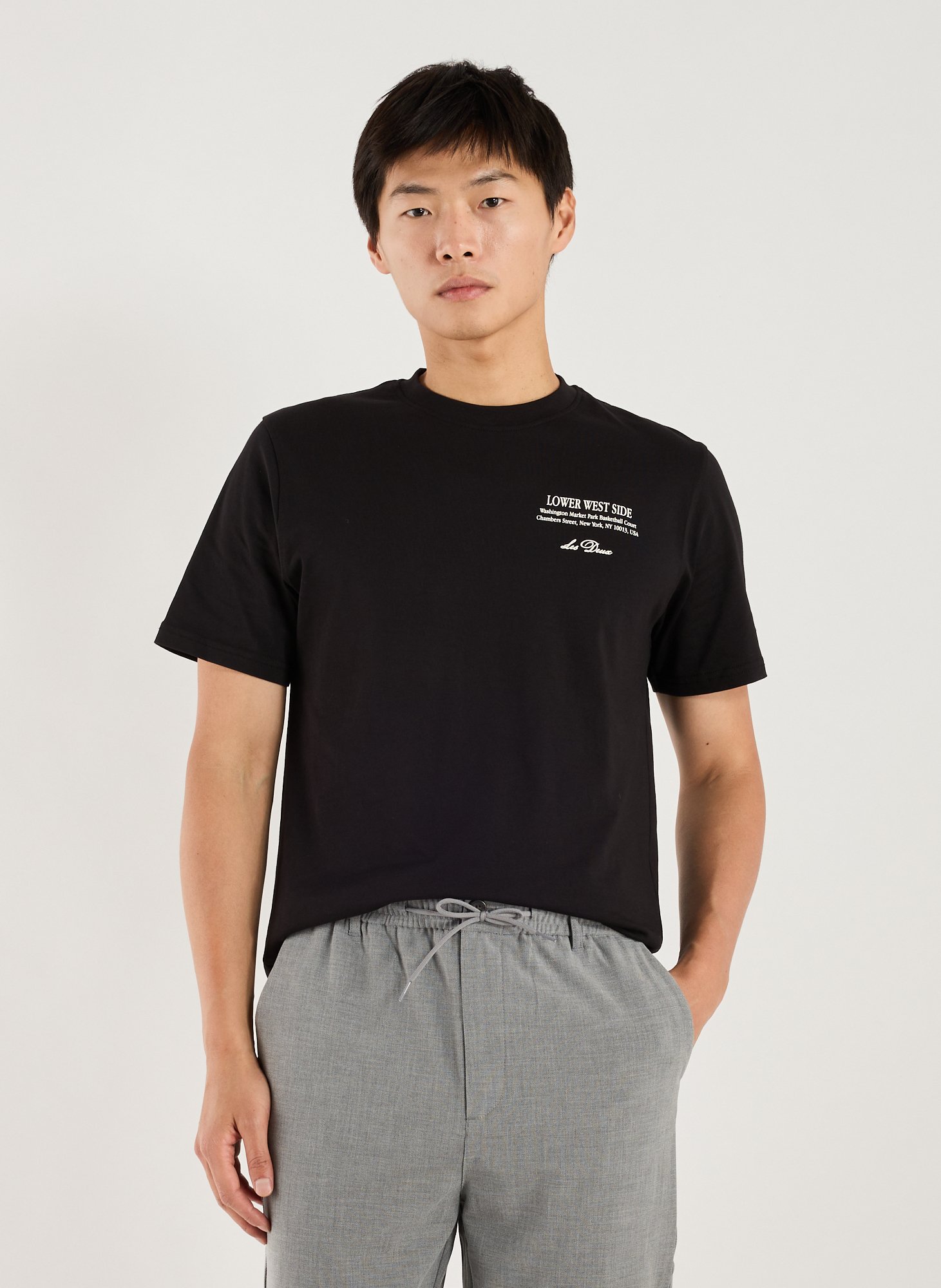 LES DEUX Printed T-shirt Black
