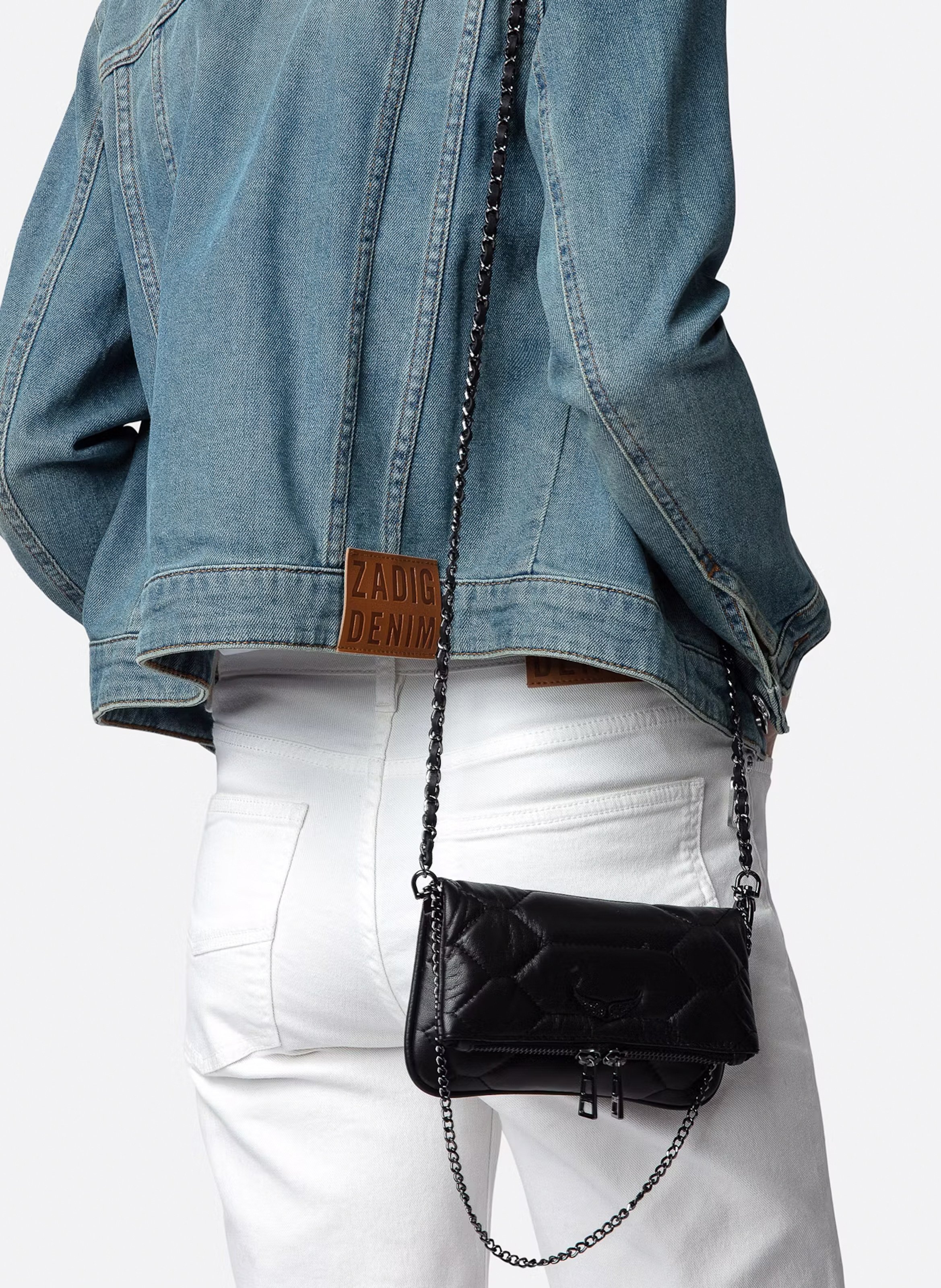 Pochette en cuir matelassé rock nano xl ZADIG&VOLTAIRE Noir