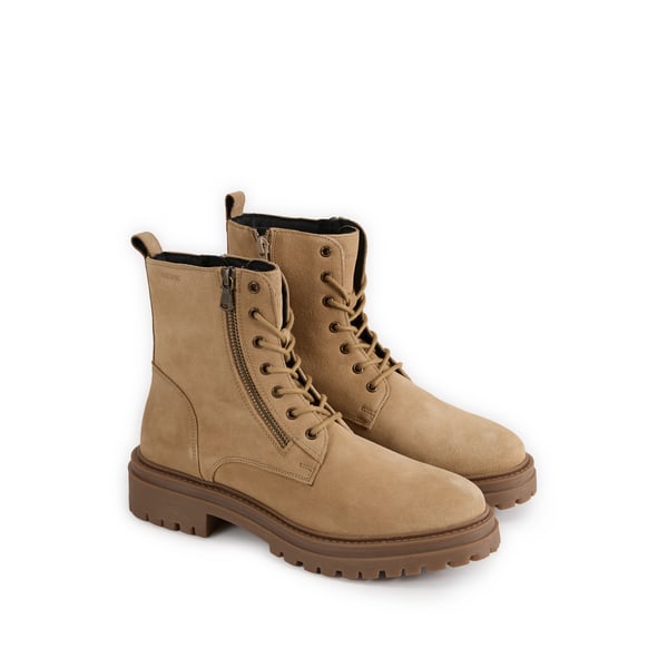 Bottines crantées à lacets en cuir