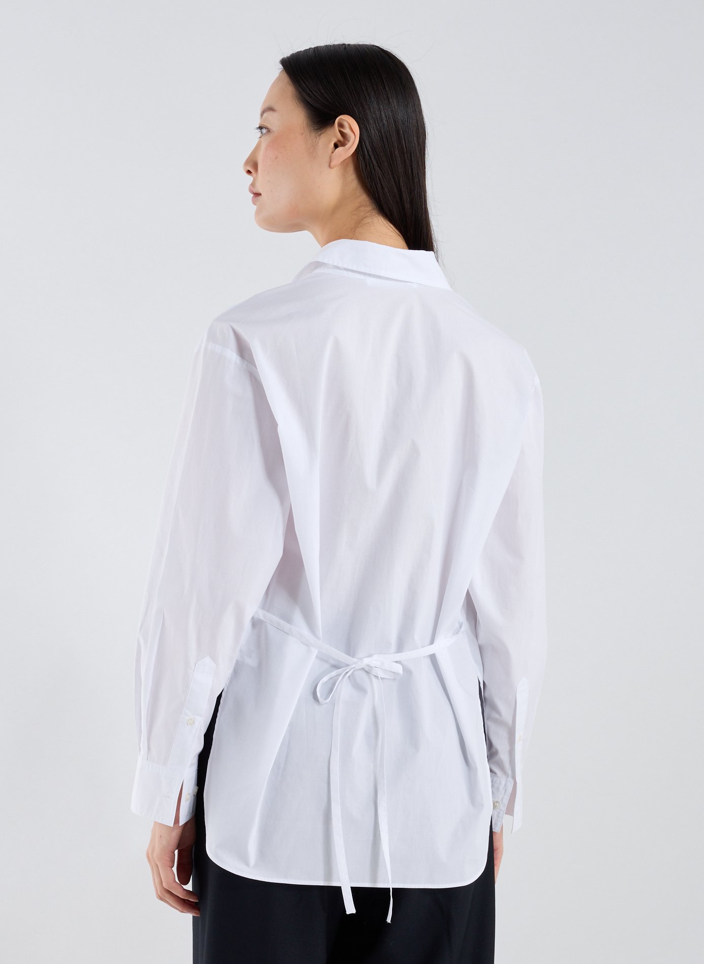 Oversized cotton long-sleeve shirt SAMSOE SAMSOE White
