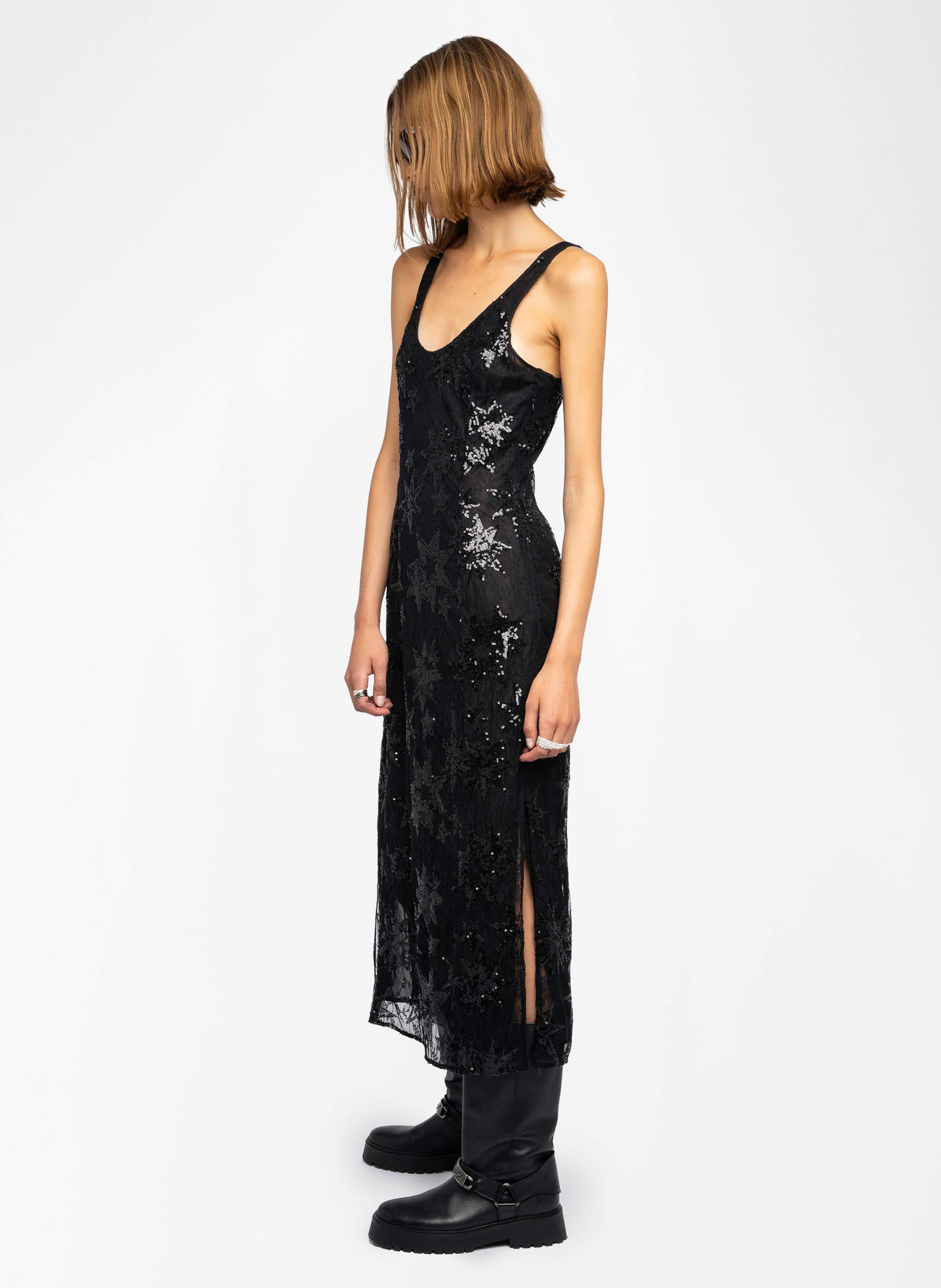 Robe longue évasée à sequins rarysa ZADIG&VOLTAIRE Noir