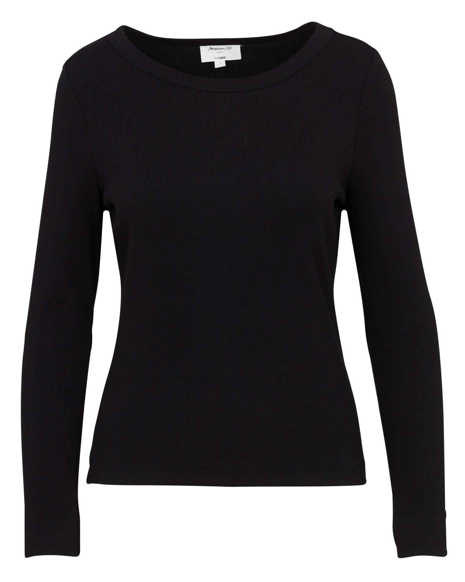 Top manches longues uni côtelé lena MAISON 123 Noir