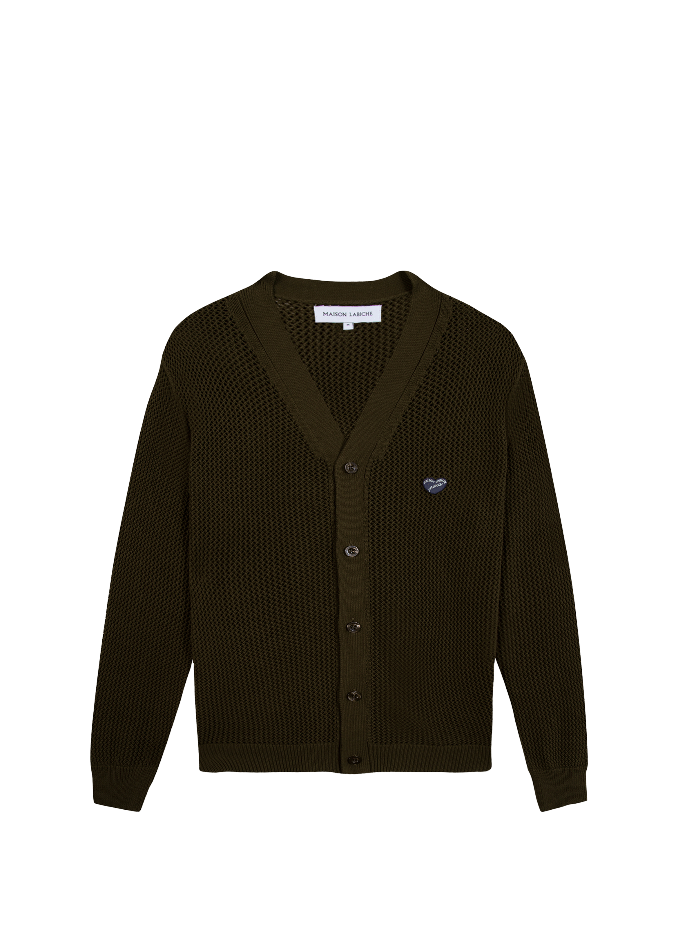 Men's cardigan with heart patch MAISON LABICHE Brown