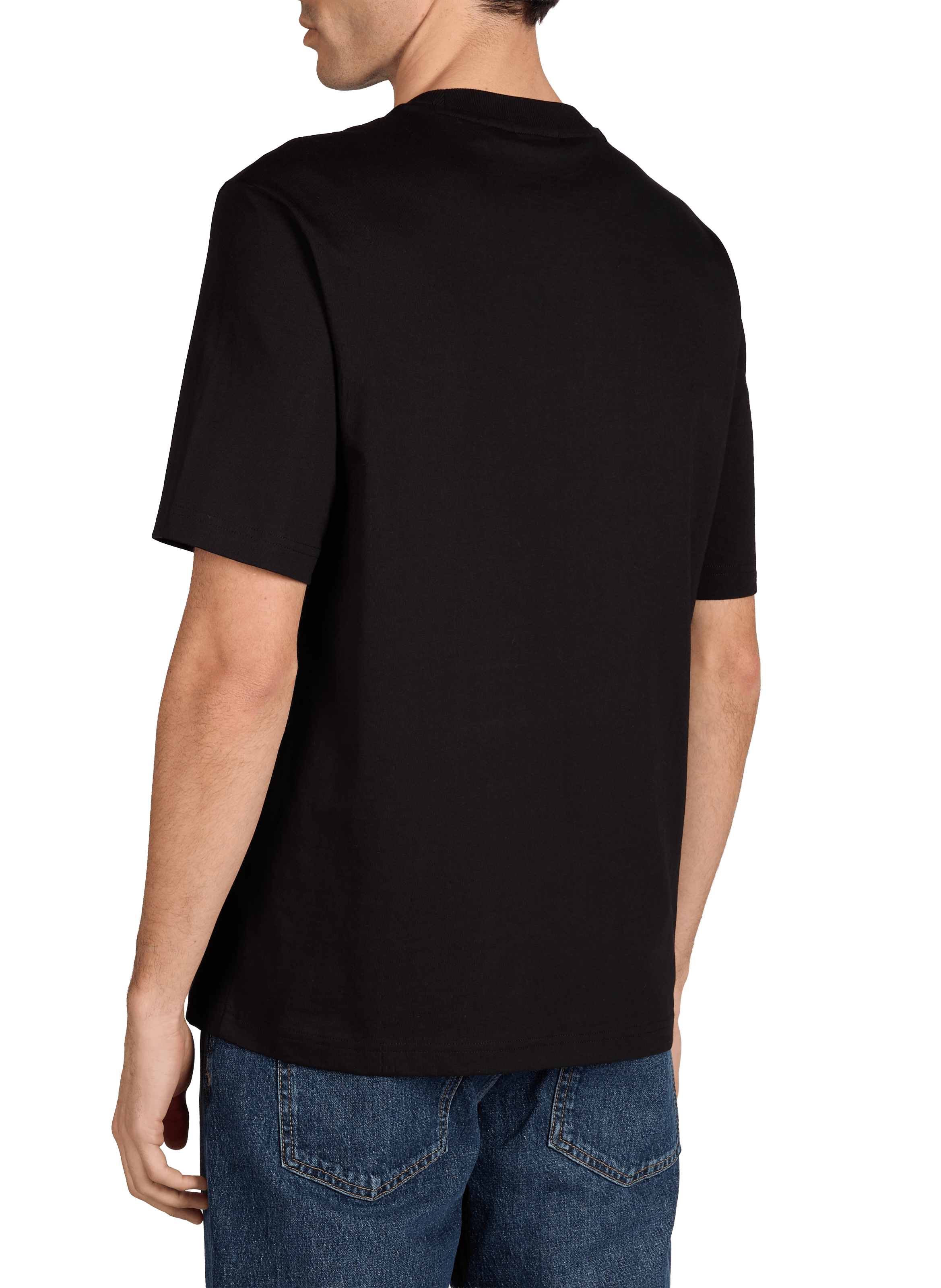 Cotton Logo T-shirt HUGO BLUE Black