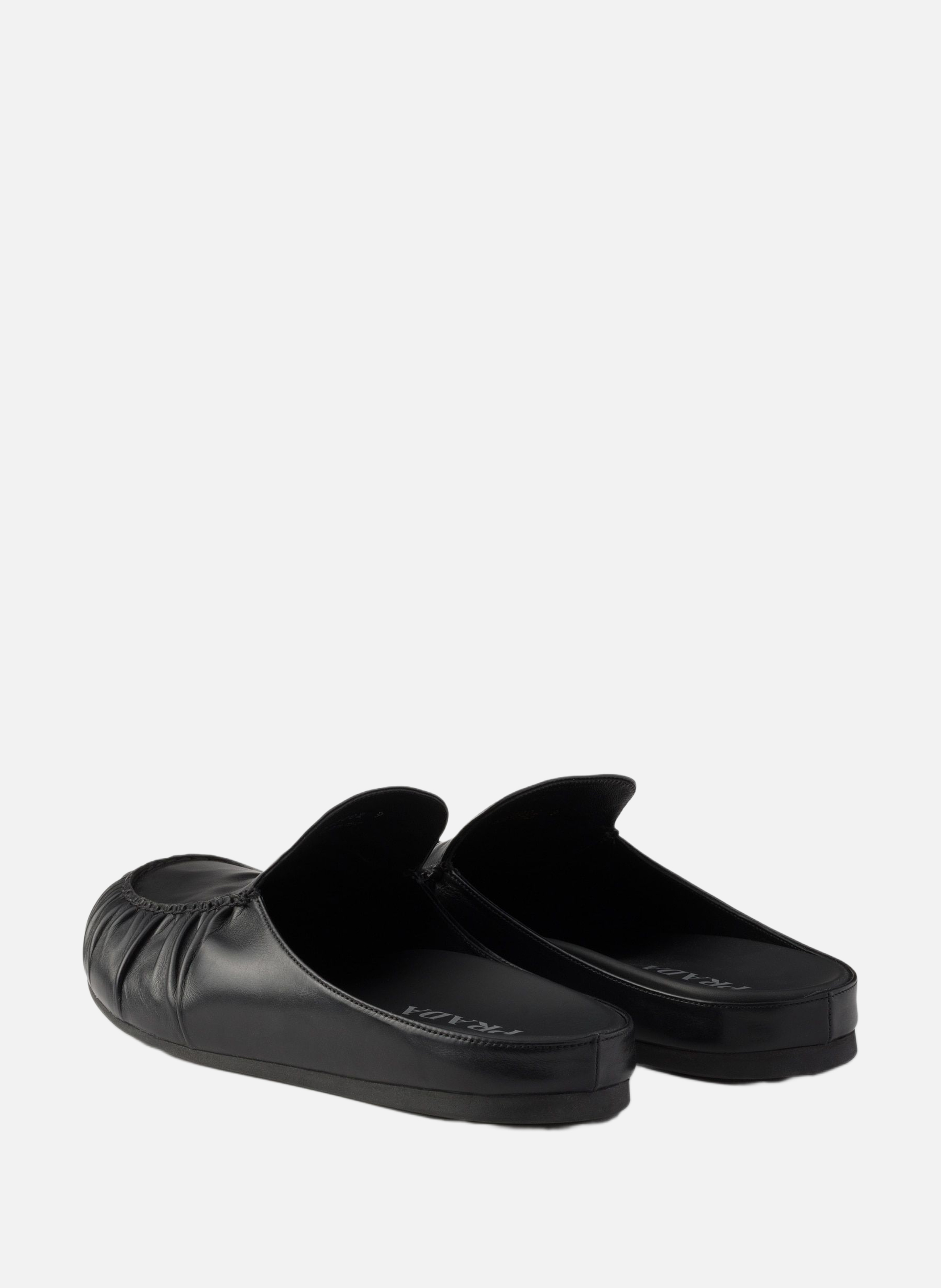 Mules en cuir PRADA Noir