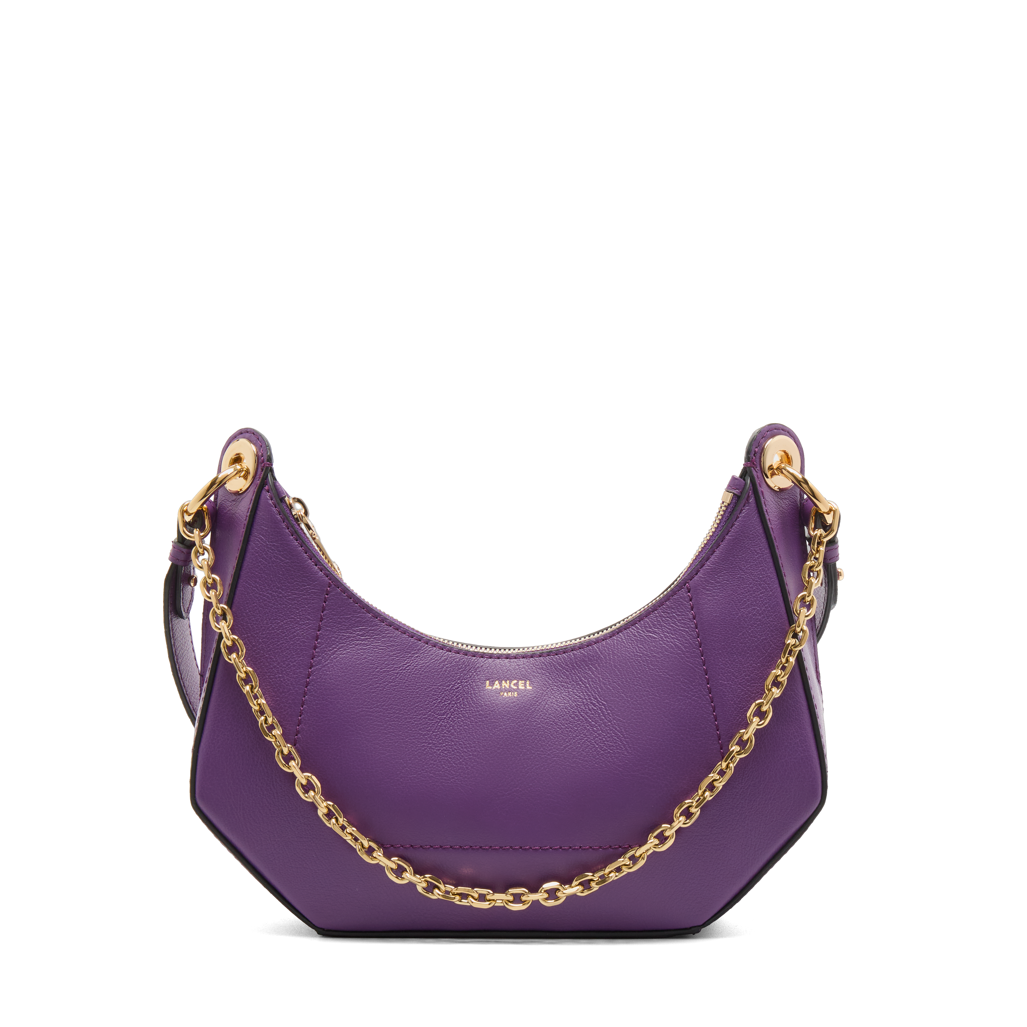 Sac zippé m double porté croisette de lancel en cuir LANCEL Violet