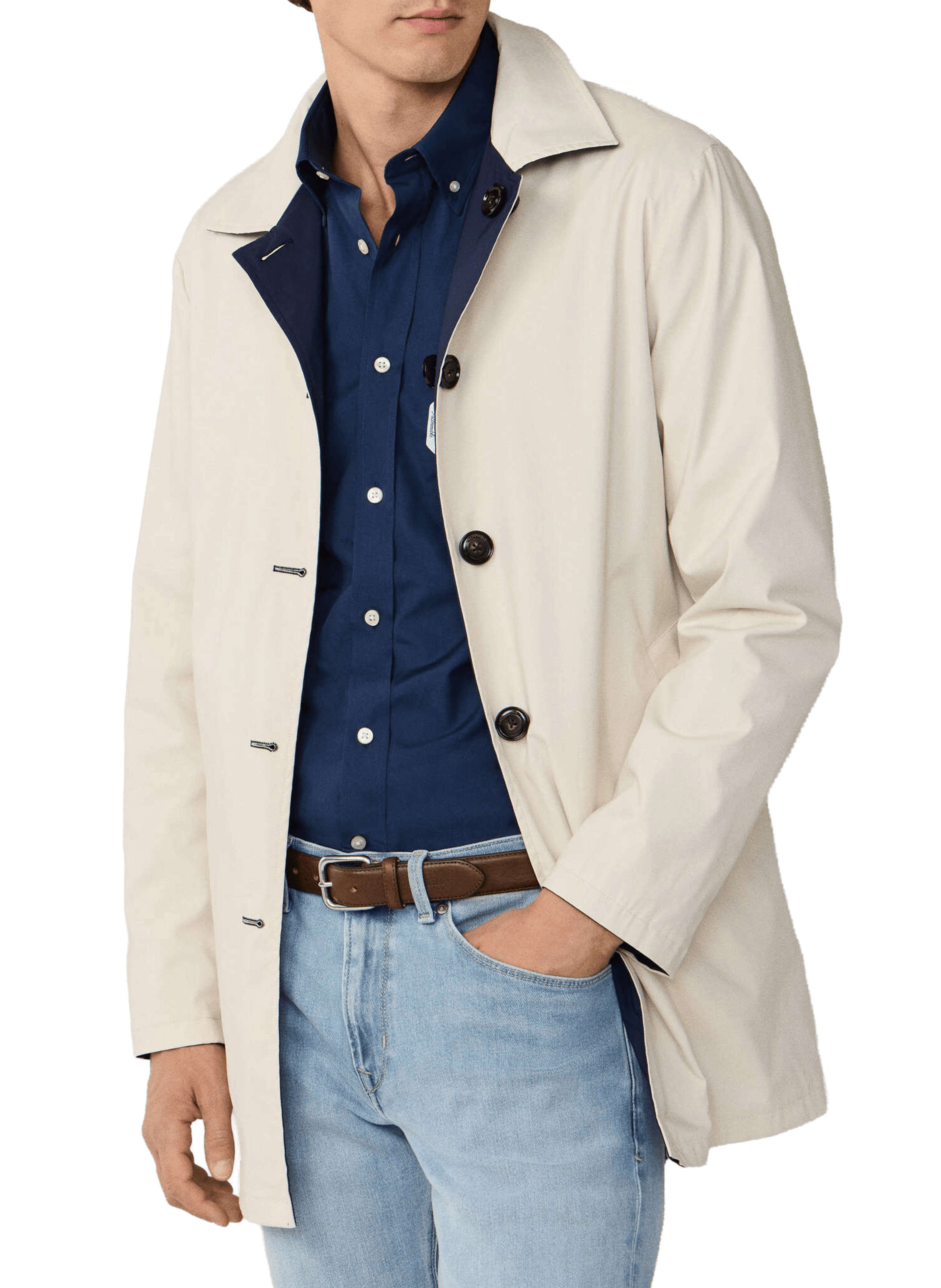 Trench réversible en coton mélangé FACONNABLE Bleu