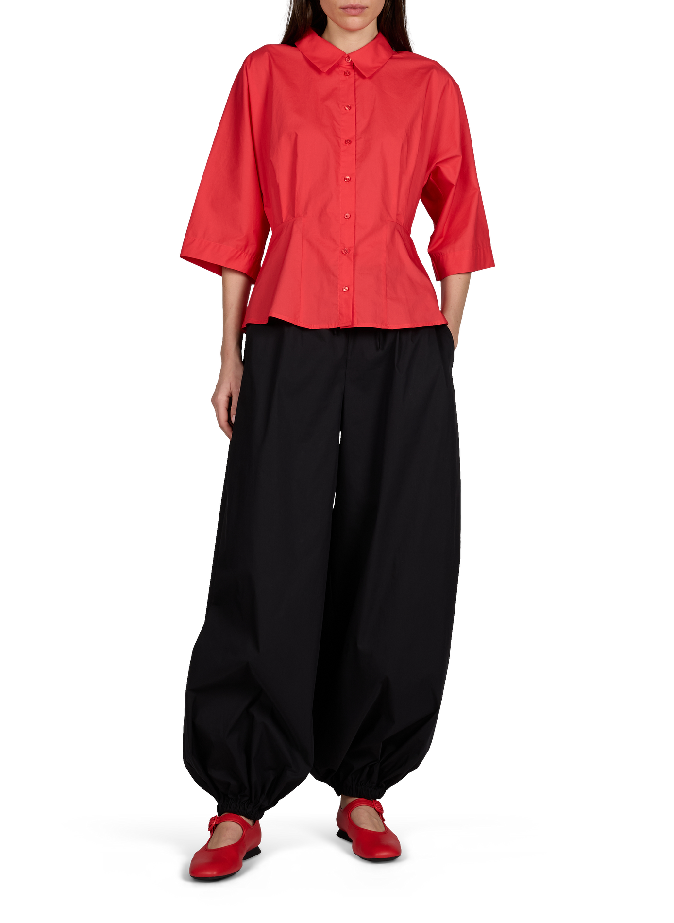 Chemise manches courtes en coton  OBJECT Beige