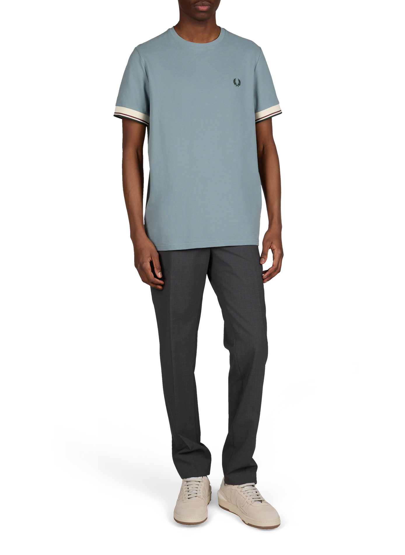 Cotton T-shirt with logo embroidery FRED PERRY Blue