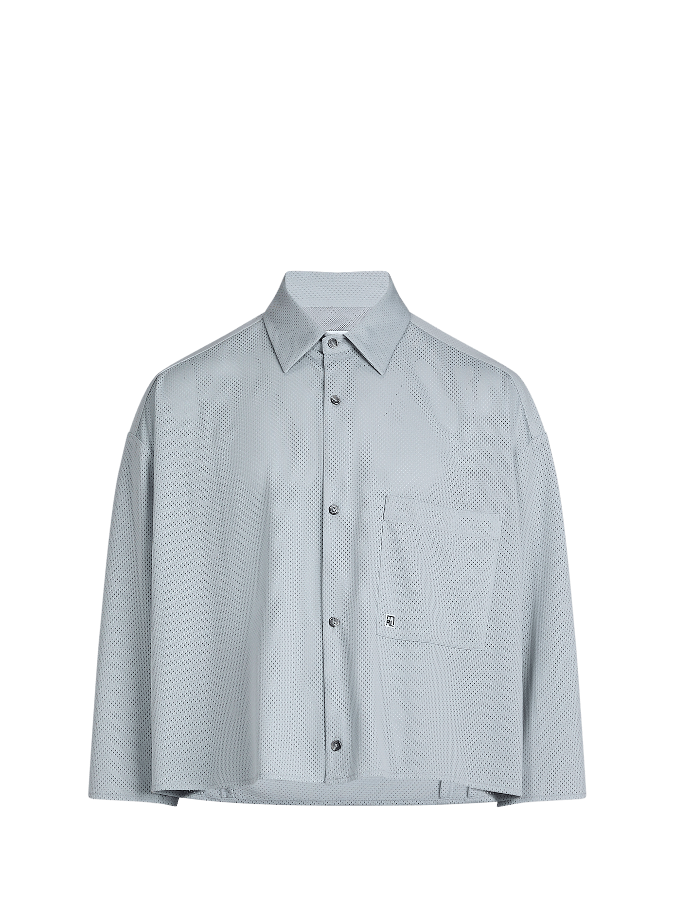 Straight perforated shirt with patch pocket MERELY MADE Blue
